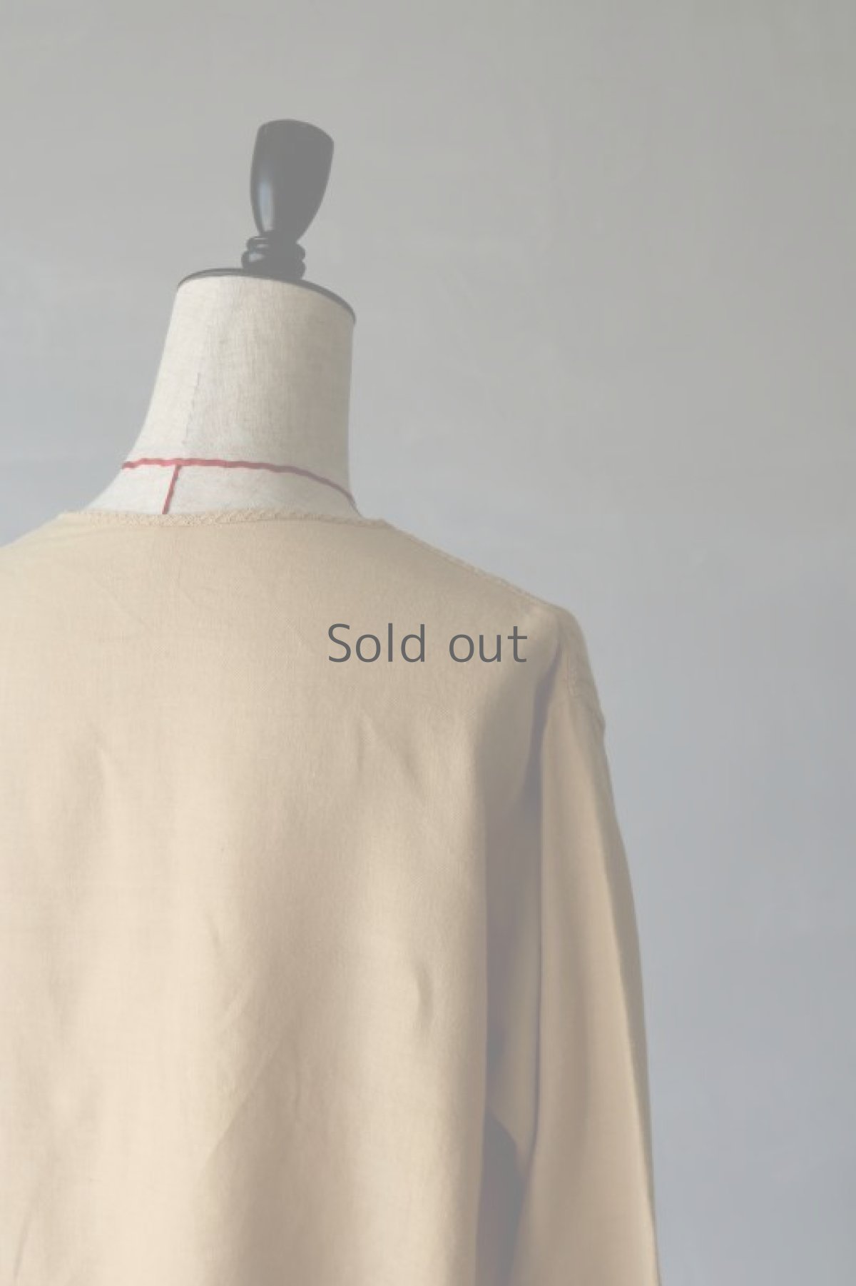 画像9: 【フランス】アンティークコットン×染め　裏起毛クラシックブラウス(ベージュ) (9)