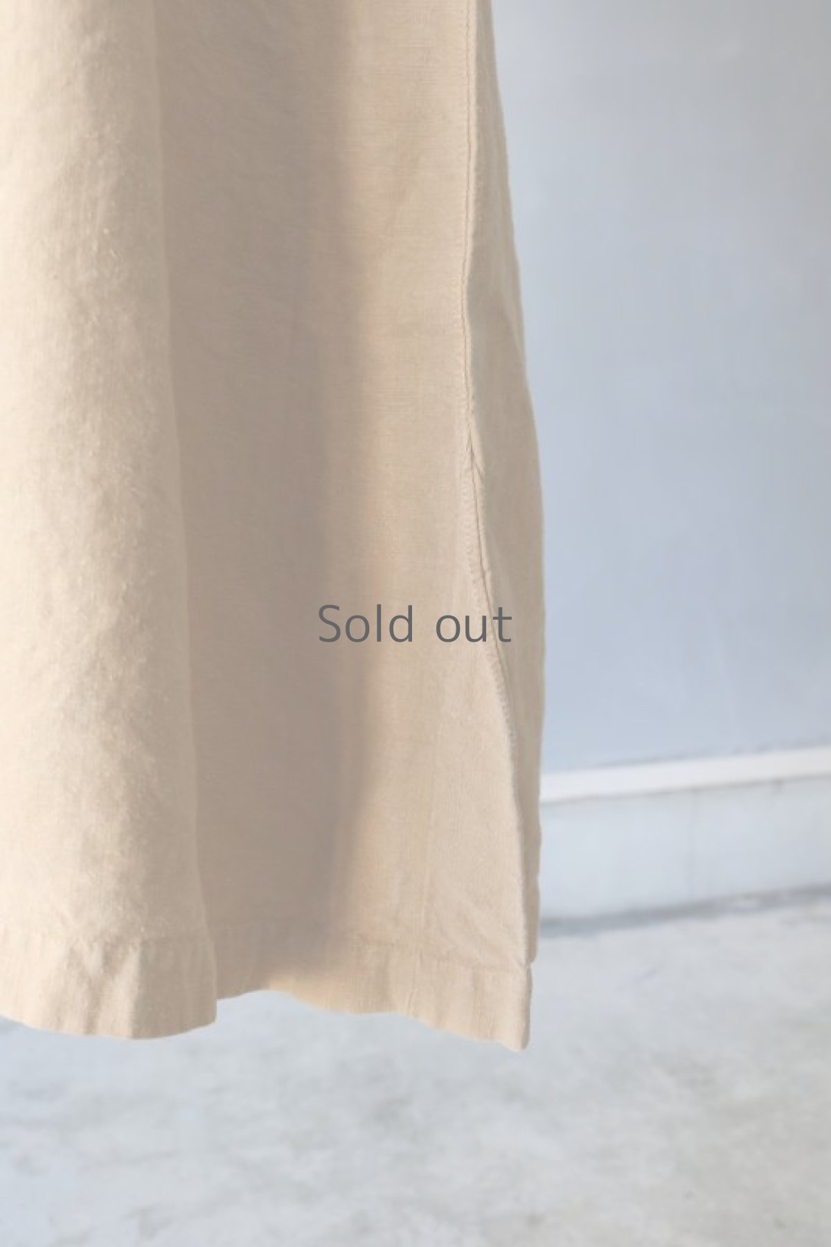 画像6: 【フランス】アンティークリネン×染　ショートスリーブ　ワンピース（ベージュ/イニシャルMF） (6)