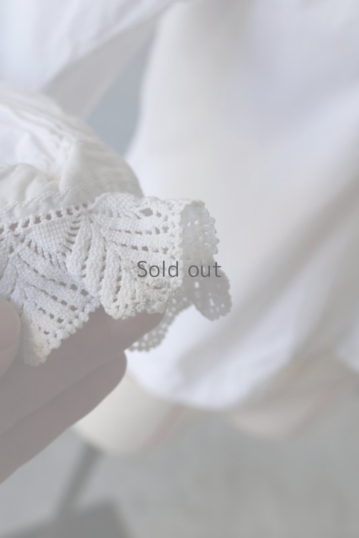 画像5: 【フランス】アンティークコットン　ホワイトクラシックブラウス(汚れあり) (5)