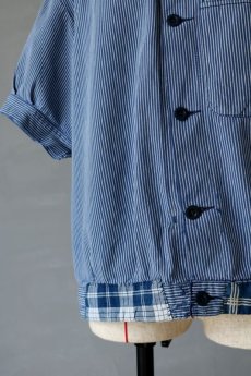 画像6: 【MITSUGU SASAKI】ビンテージリメイク　パッチワーク　ファーマーズワークシャツ (6)