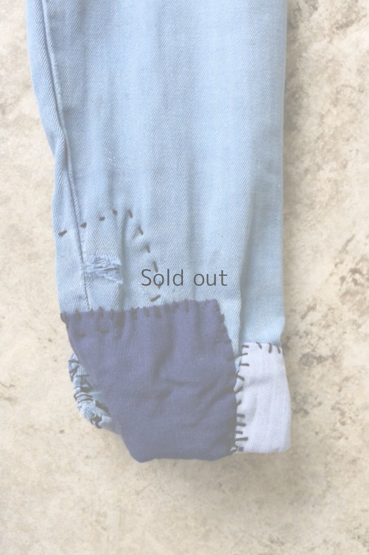 画像7: 【MITSUGU SASAKI】ビンテージリメイク　袖口パッチワークリペア　ワークシャツ (7)