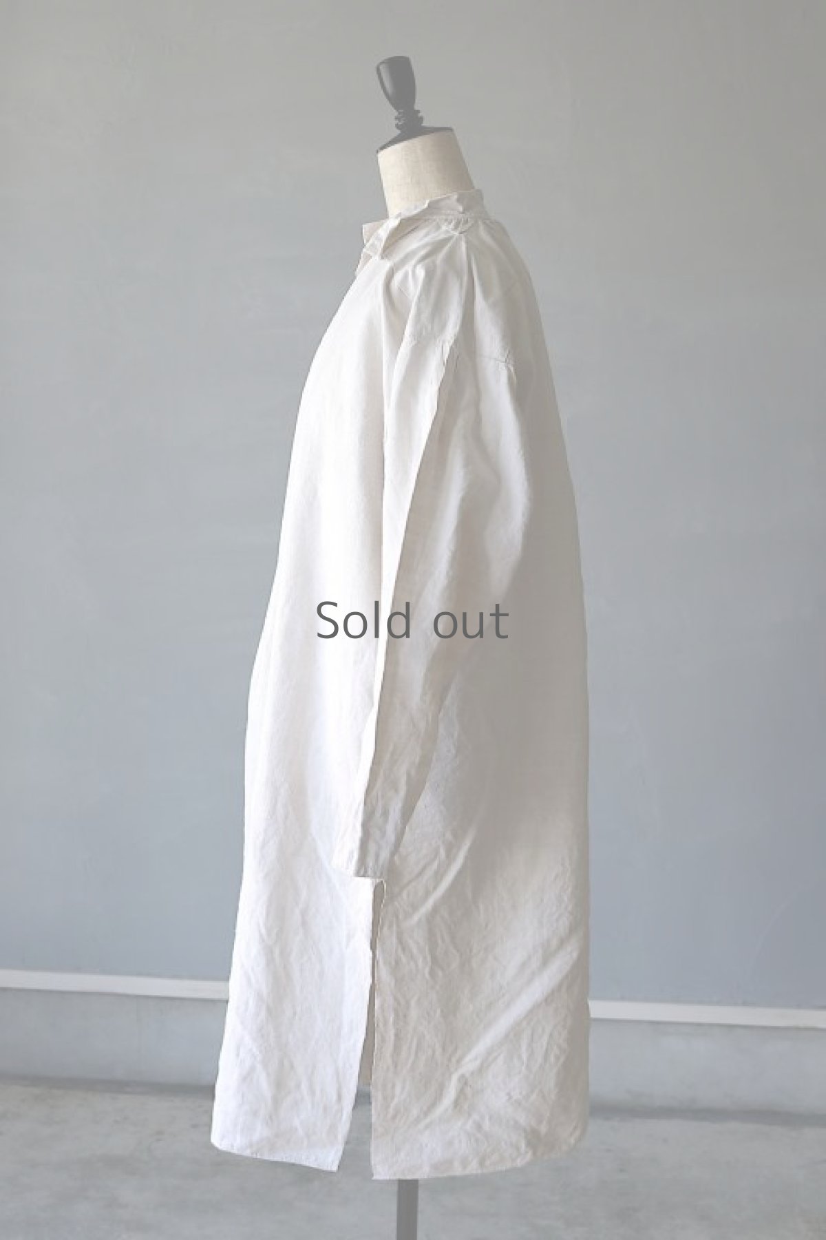 画像8: 【フランス】アンティークリネン　スモックロングシャツ（レアなデザイン） (8)