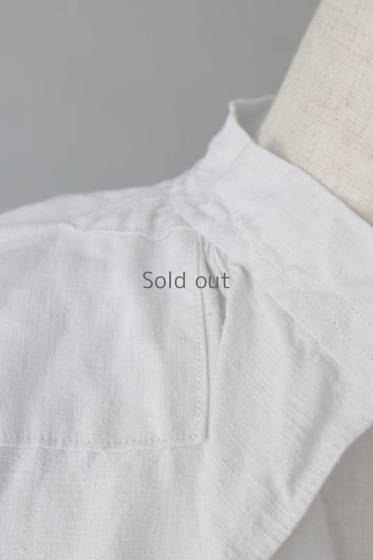 画像4: 【フランス】アンティークリネン　スモックロングシャツ（レアなデザイン） (4)