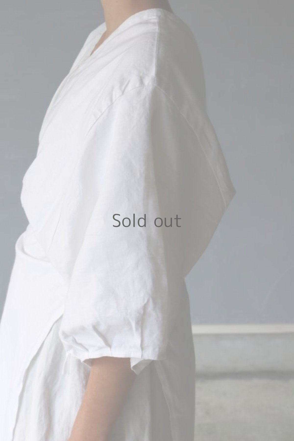 画像5: 【ササキチホ】アンティークリネン　半身ブラウス(ロング丈/ホワイト) (5)