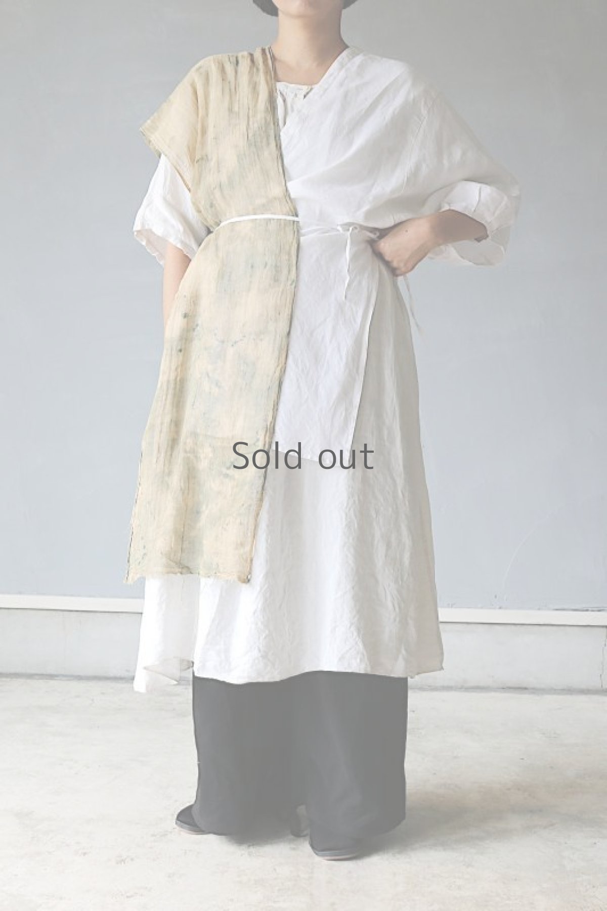 画像11: 【ササキチホ】アンティークリネン　半身ブラウス(ロング丈/ホワイト) (11)