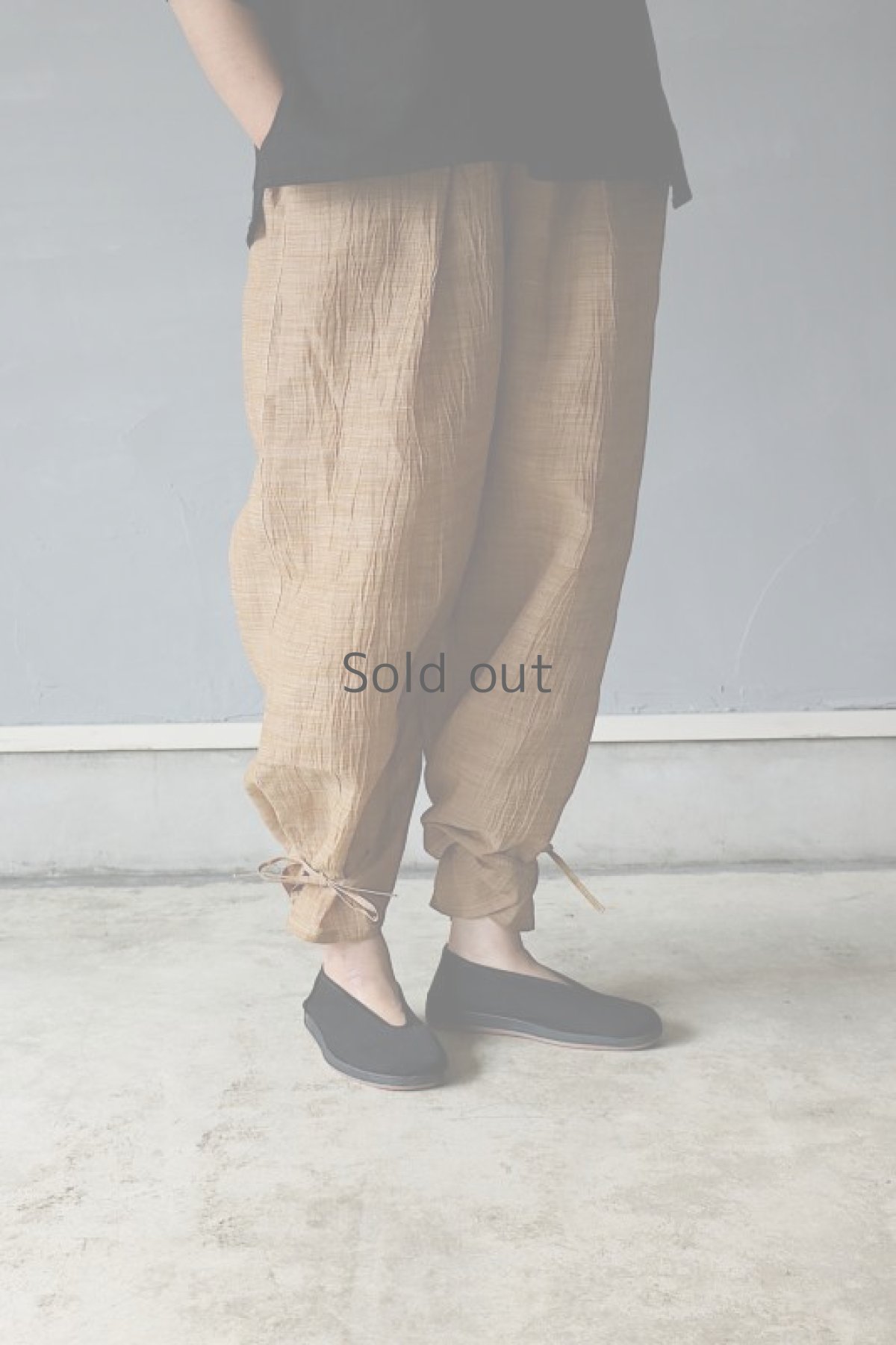 画像13: 【ササキチホ】古布麻 裾紐　ワイドパンツ（小千谷ちぢみ） (13)