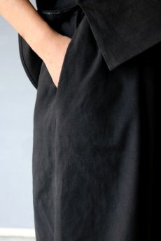 画像5: 【ササキチホ】アンティークリネン×染　裾紐　ワイドパンツ（黒） (5)