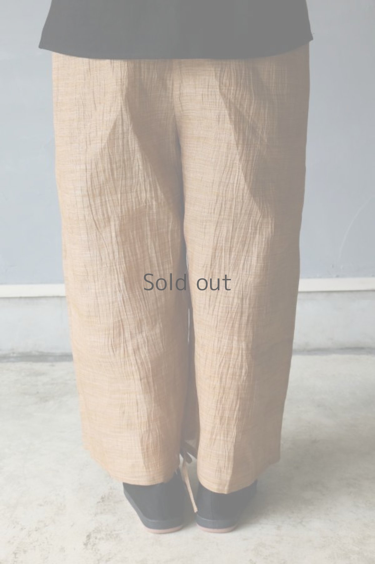 画像8: 【ササキチホ】古布麻 裾紐　ワイドパンツ（小千谷ちぢみ） (8)