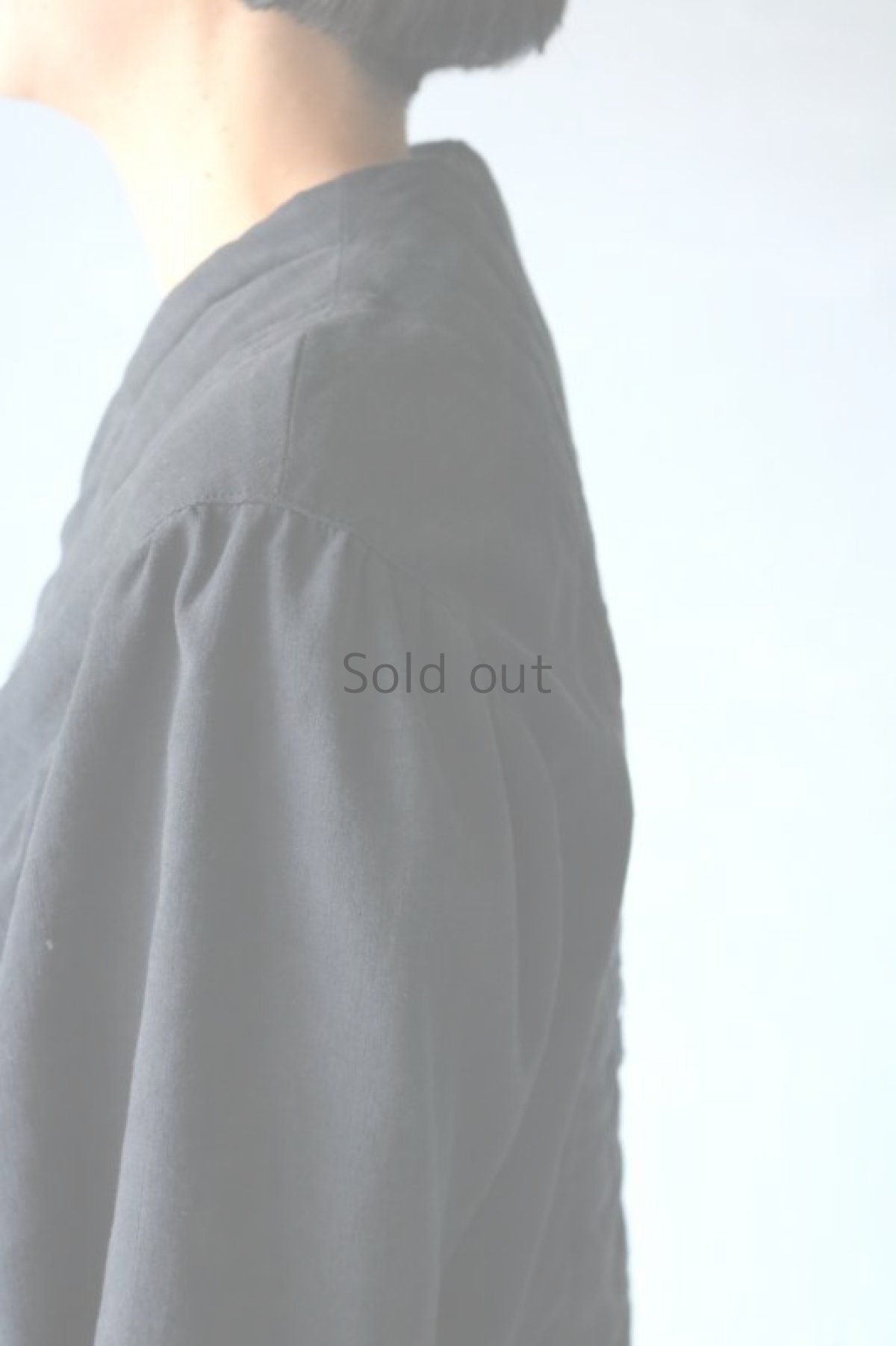 画像8: 【ササキチホ】アンティークリネン×染 シャツジャケット（黒色 ） (8)