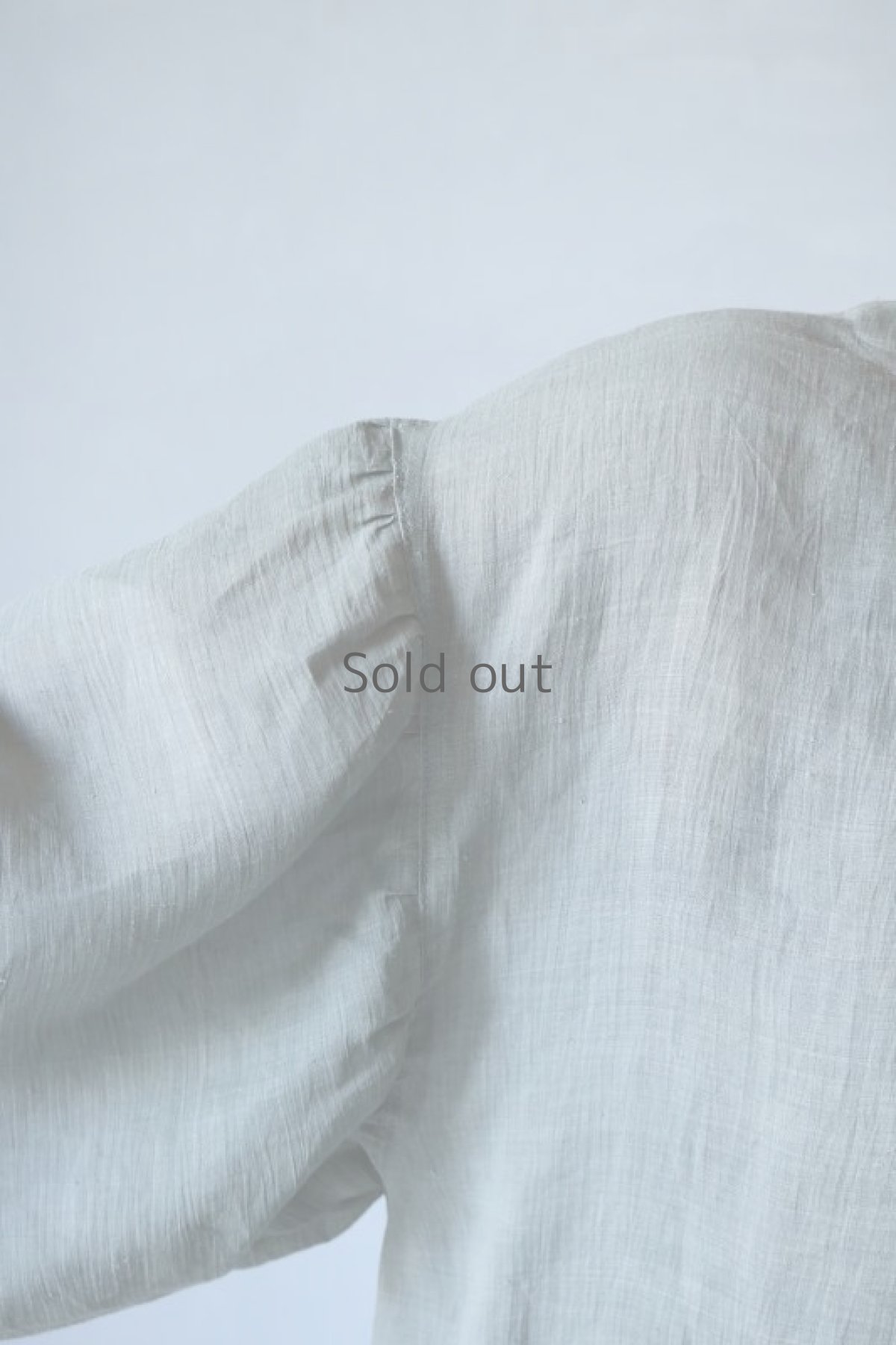 画像7: 【ササキチホ】古布　麻　 バルーン袖　ブラウス（ねずみ色 ） (7)