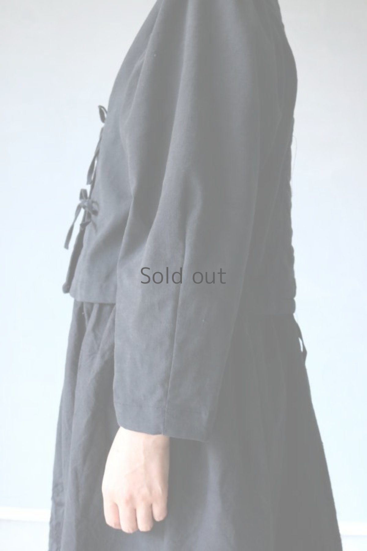 画像9: 【ササキチホ】アンティークリネン×染 シャツジャケット（黒色 ） (9)