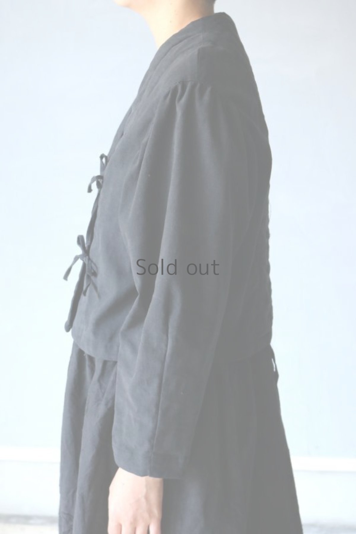 画像7: 【ササキチホ】アンティークリネン×染 シャツジャケット（黒色 ） (7)