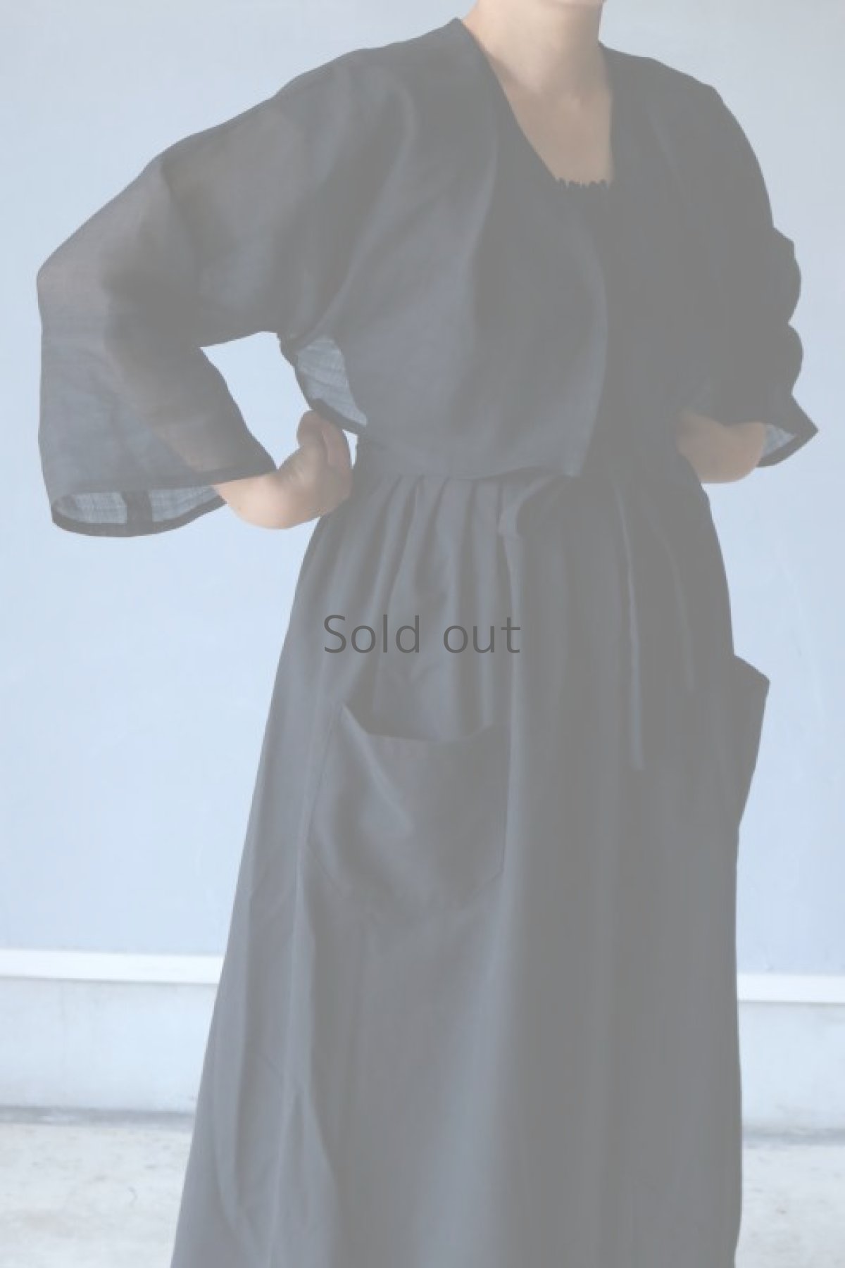 画像3: 【ササキチホ】古布　麻短衣（黒） (3)