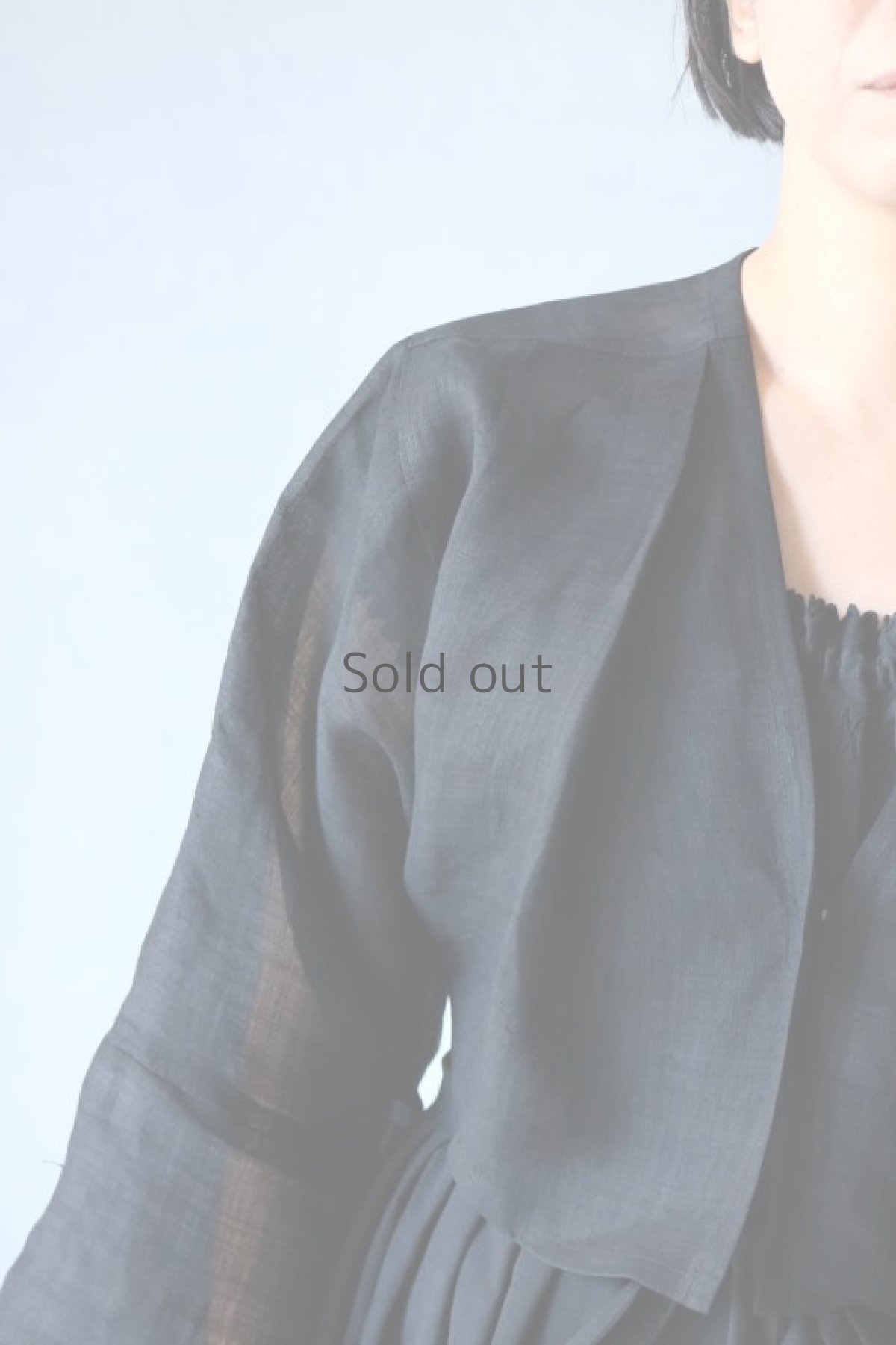 画像5: 【ササキチホ】古布　麻短衣（黒） (5)