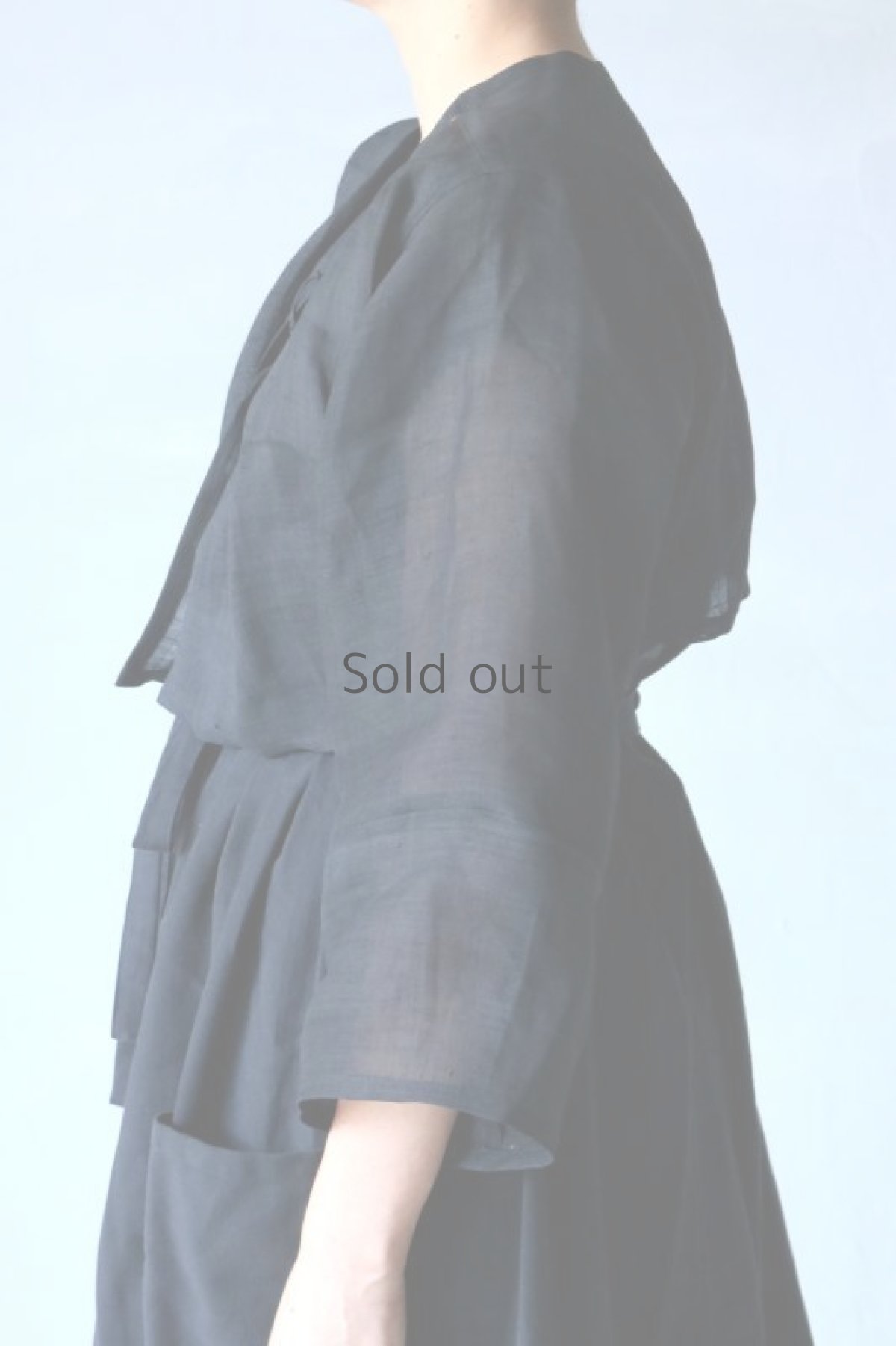 画像9: 【ササキチホ】古布　麻短衣（黒） (9)