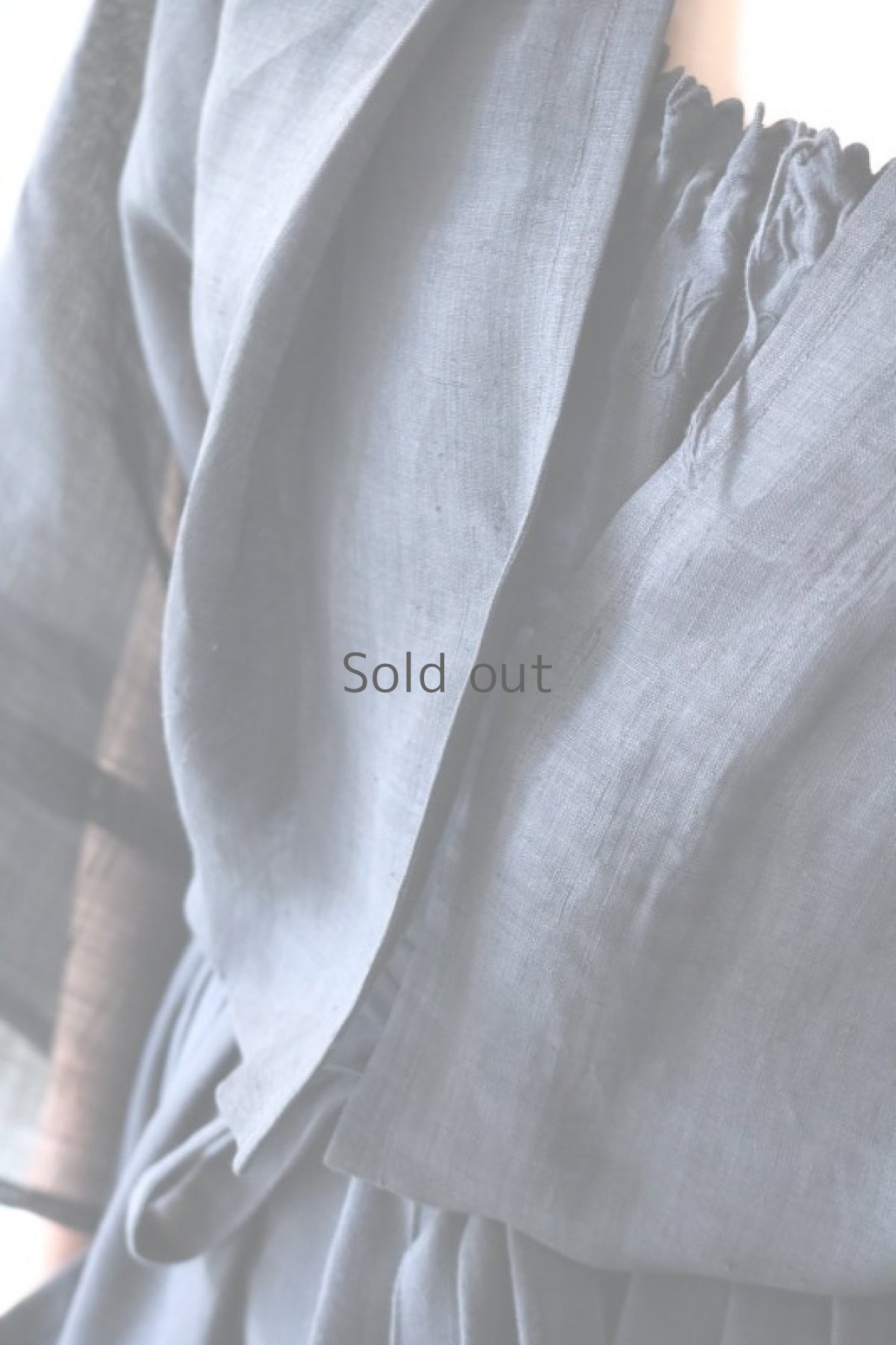 画像8: 【ササキチホ】古布　麻短衣（黒） (8)