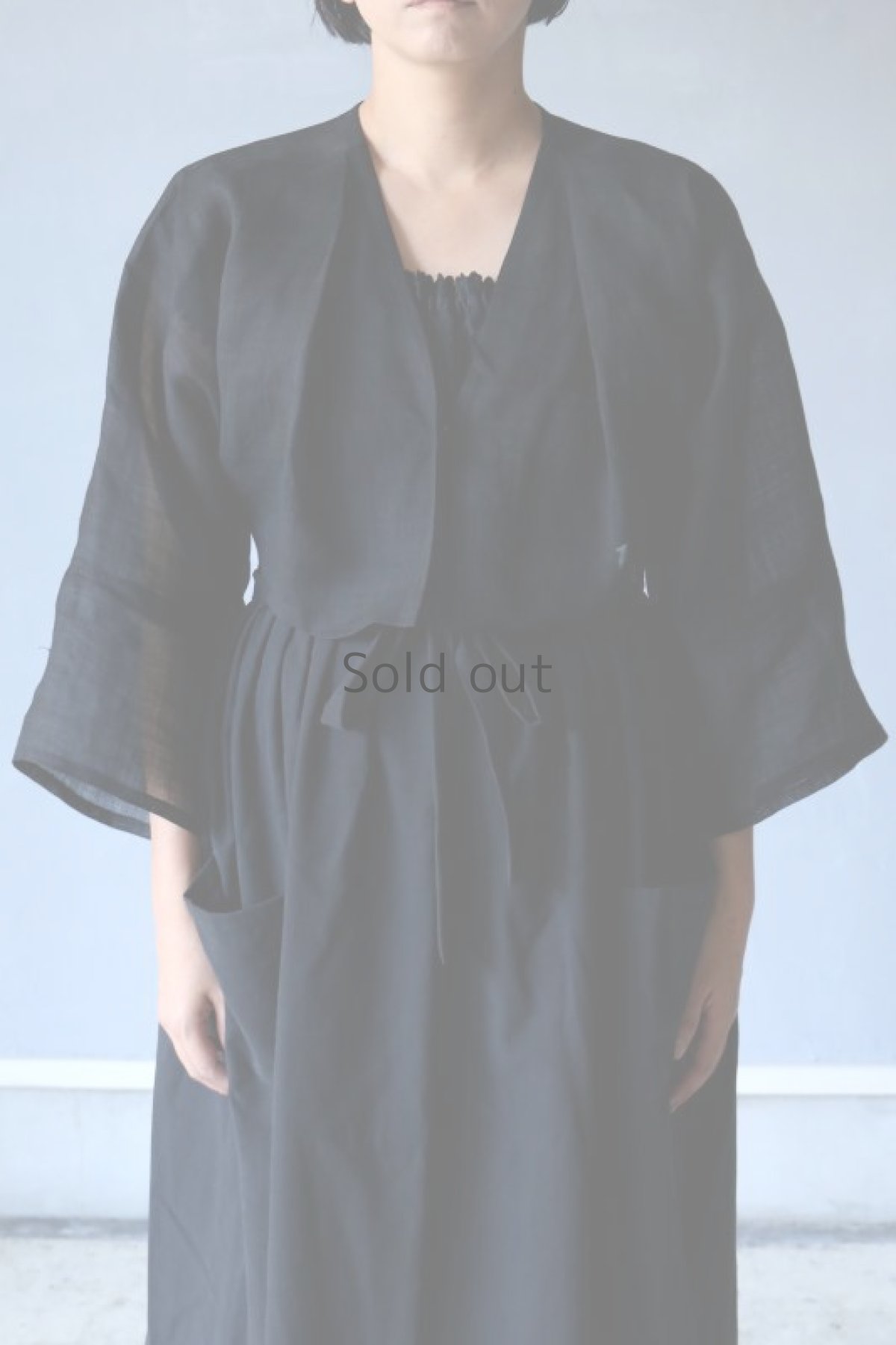 画像4: 【ササキチホ】古布　麻短衣（黒） (4)