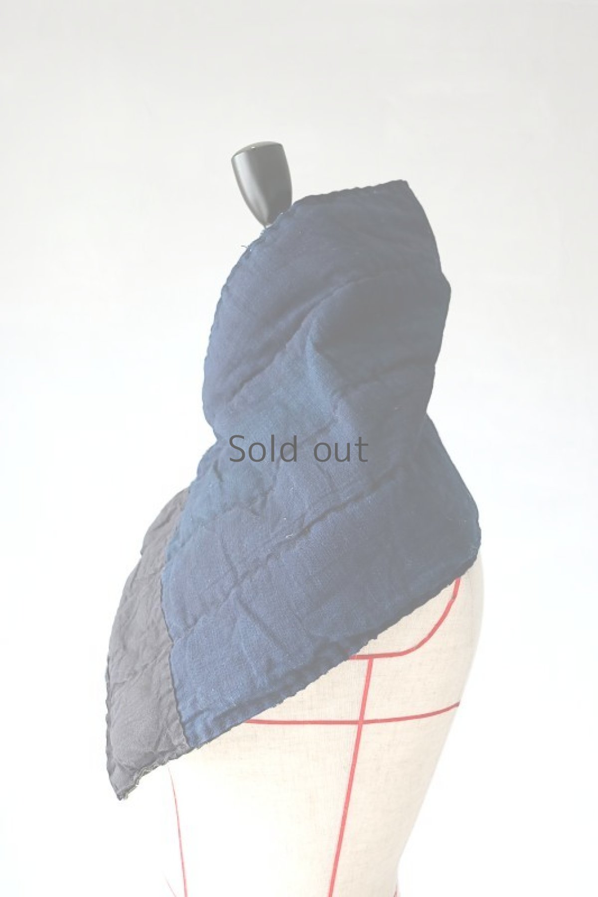 画像5: 【MITSUGU SASAKI】BORO古布　キルティング　しょ〜と首巻き（藍染・縞々） (5)