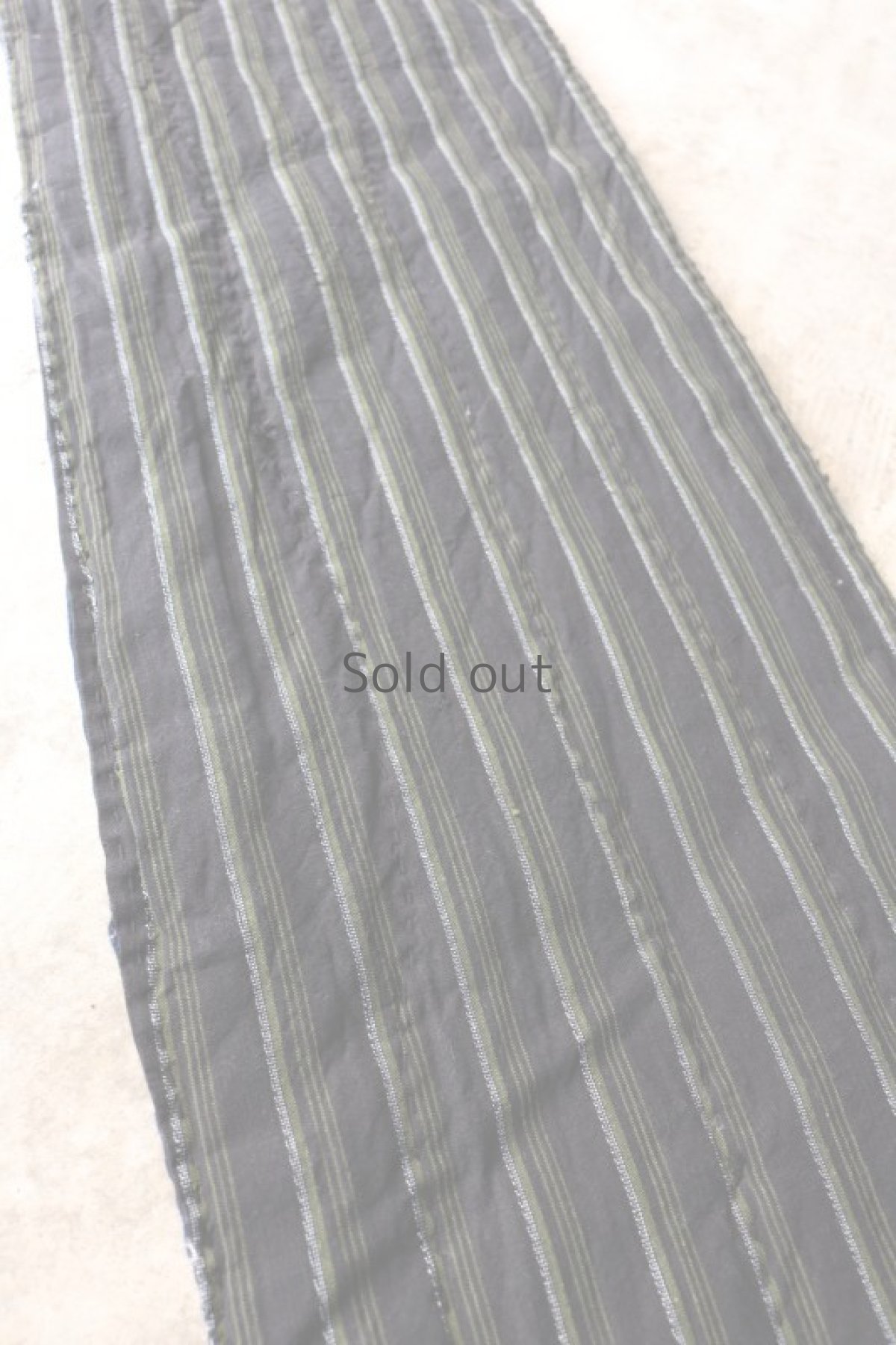 画像12: 【MITSUGU SASAKI】BORO古布　キルティング　しょ〜と首巻き（藍染・縞々） (12)