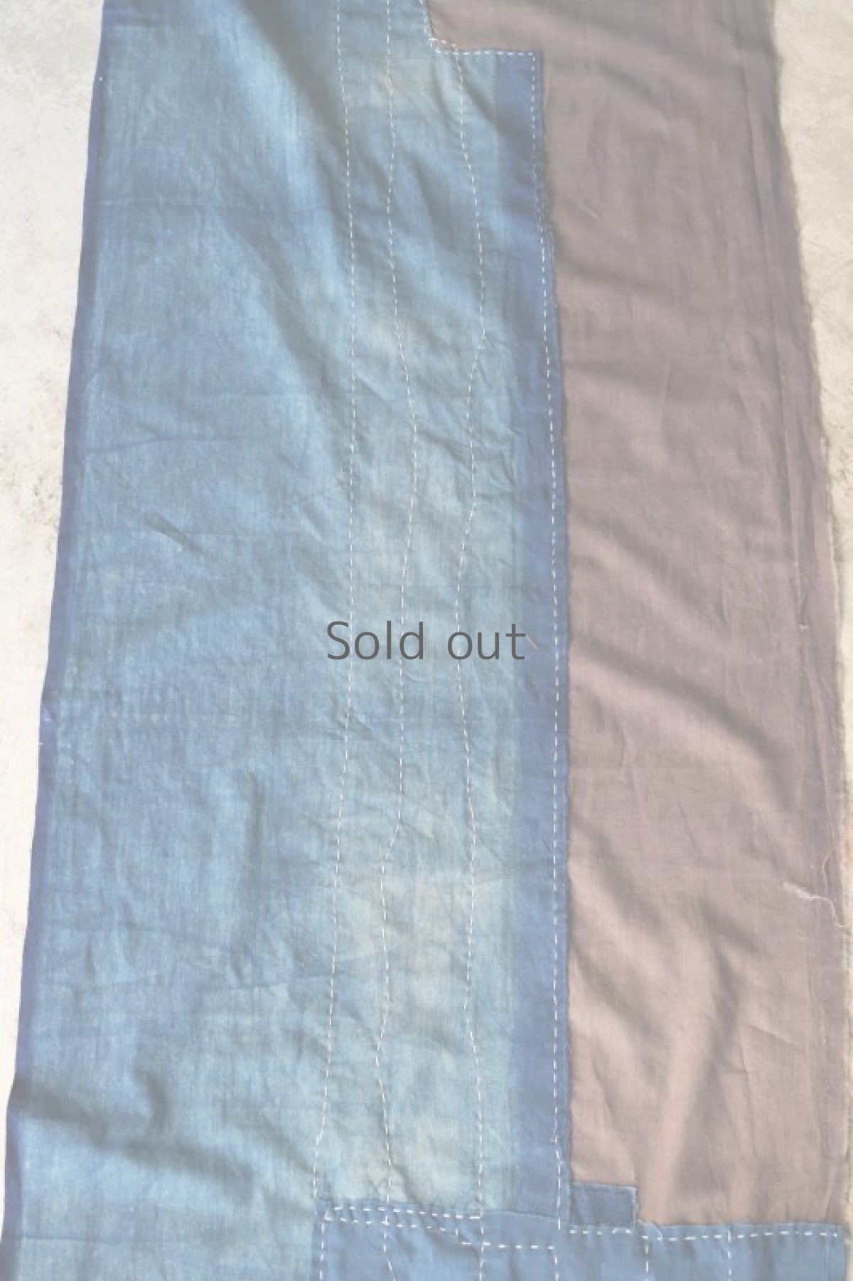 画像5: 【MITSUGU SASAKI】BORO古布　柔らか木綿のパッチワークショール（藍染・朱色） (5)