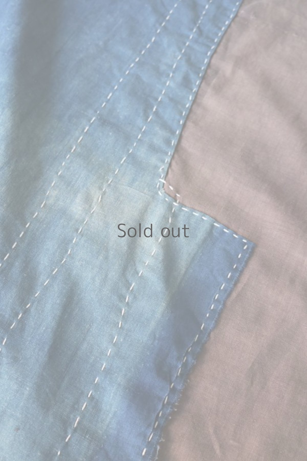 画像6: 【MITSUGU SASAKI】BORO古布　柔らか木綿のパッチワークショール（藍染・朱色） (6)