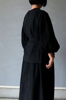 画像2: 【ササキチホ】アンティークリネン×染め 長胴衣（黒） (2)