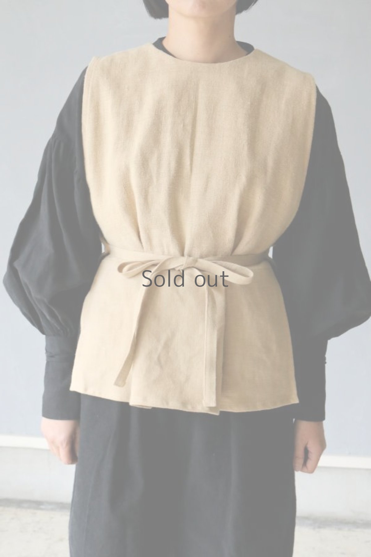 画像3: 【ササキチホ】アンティークリネン×染め 長胴衣（ベージュ） (3)