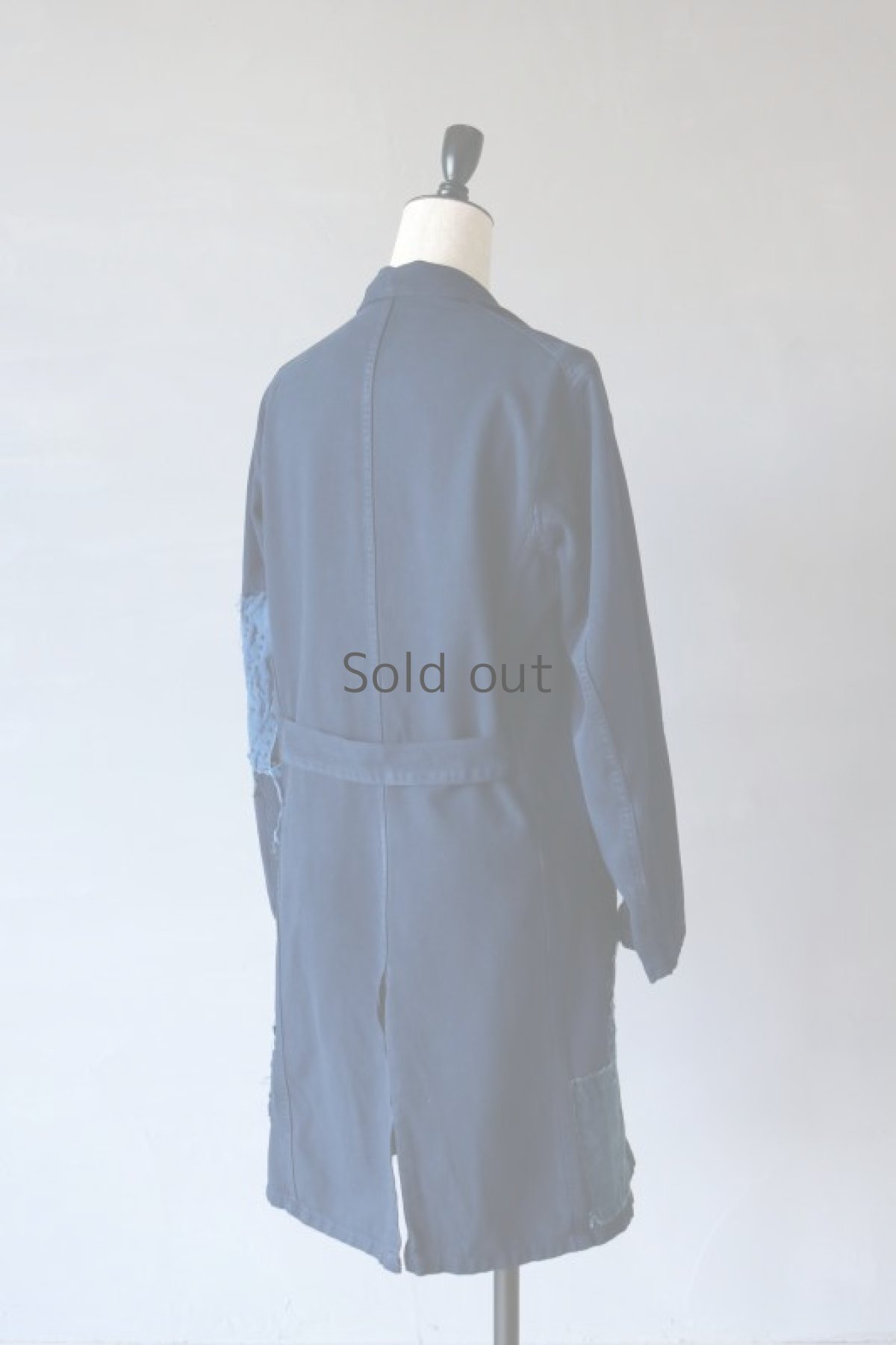 画像9: 【MITSUGU SASAKI】ビンテージリメイク×古布　後染めパッチワーク刺し子ワークコート (9)