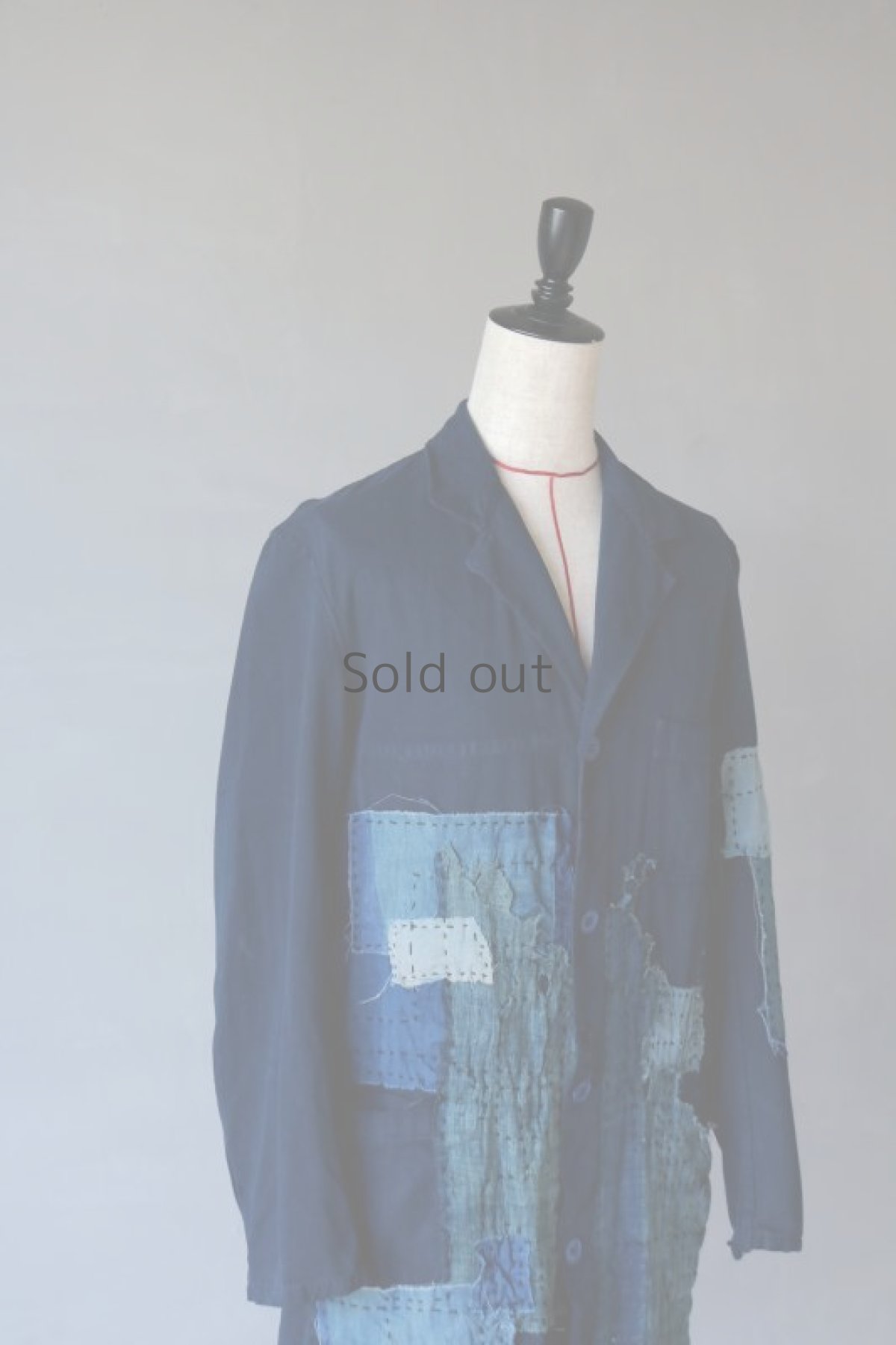 画像3: 【MITSUGU SASAKI】ビンテージリメイク×古布　後染めパッチワーク刺し子ワークコート (3)