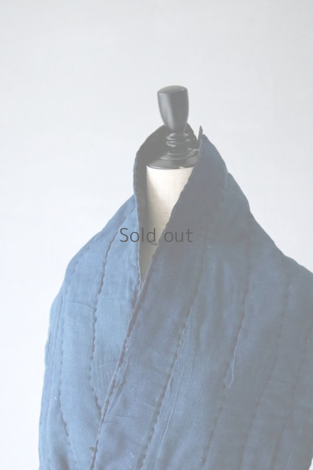 画像3: 【MITSUGU SASAKI】BORO古布　キルティング　ろんぐ首巻き（藍染・縞々） (3)