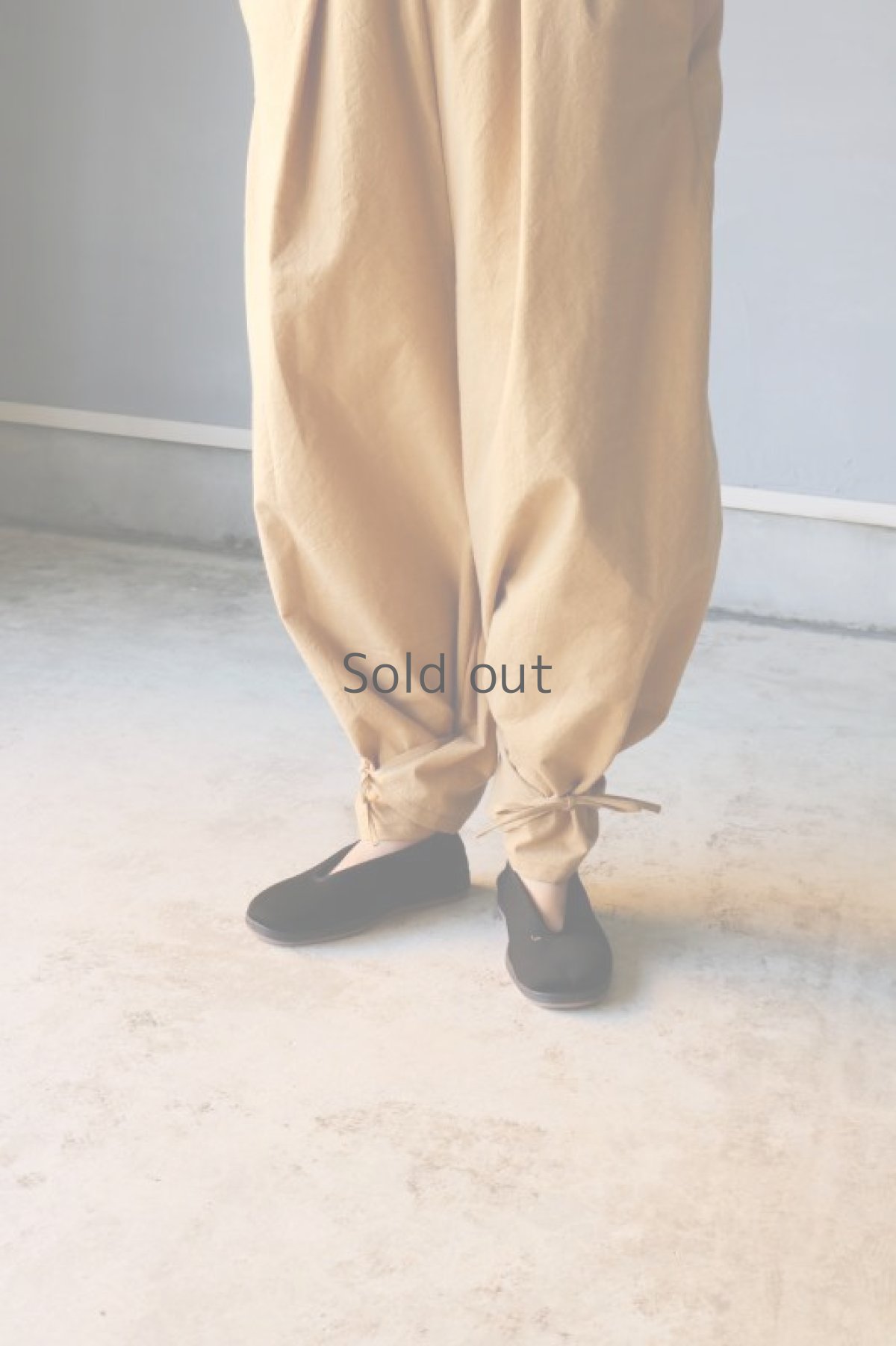 画像7: 【ササキチホ】アンティークリネン×染　裾紐　ワイドパンツ（ベージュ） (7)