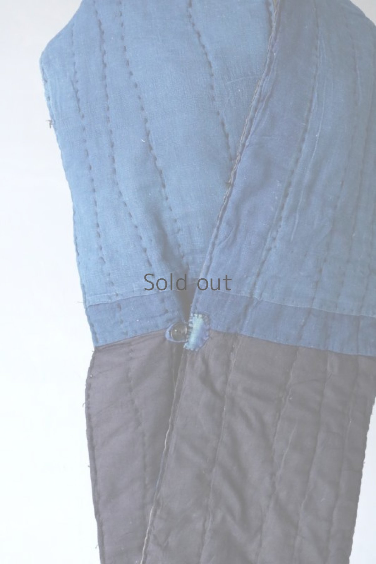 画像4: 【MITSUGU SASAKI】BORO古布　キルティング　ろんぐ首巻き（藍染・縞々） (4)