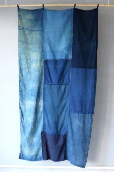 画像2: 【MITSUGU SASAKI】日本古布　パッチワーク壁掛け（藍色） (2)