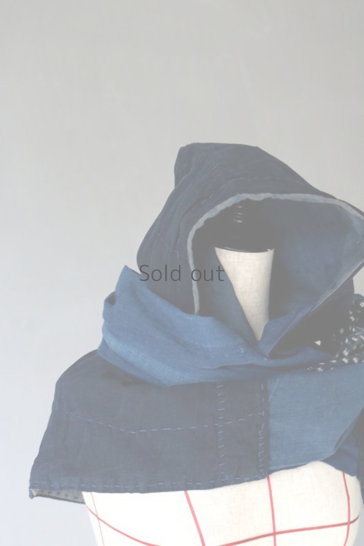 画像3: 【MITSUGU SASAKI】BORO古布　"NINJA"頭巾ショール (3)