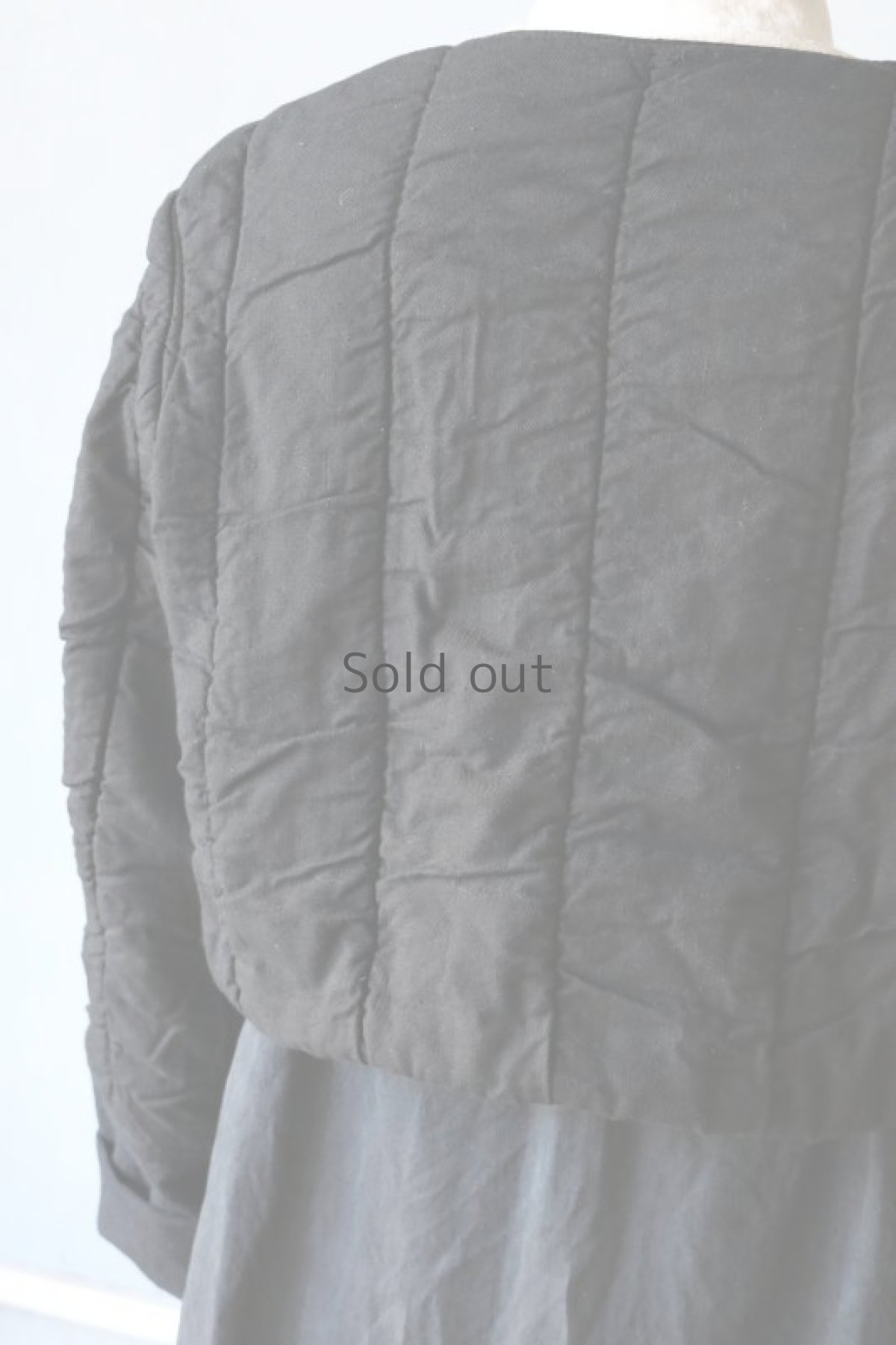 画像12: 【ササキチホ】ビンテージリメイク×染 キルティングジャケット（黒色 ） (12)