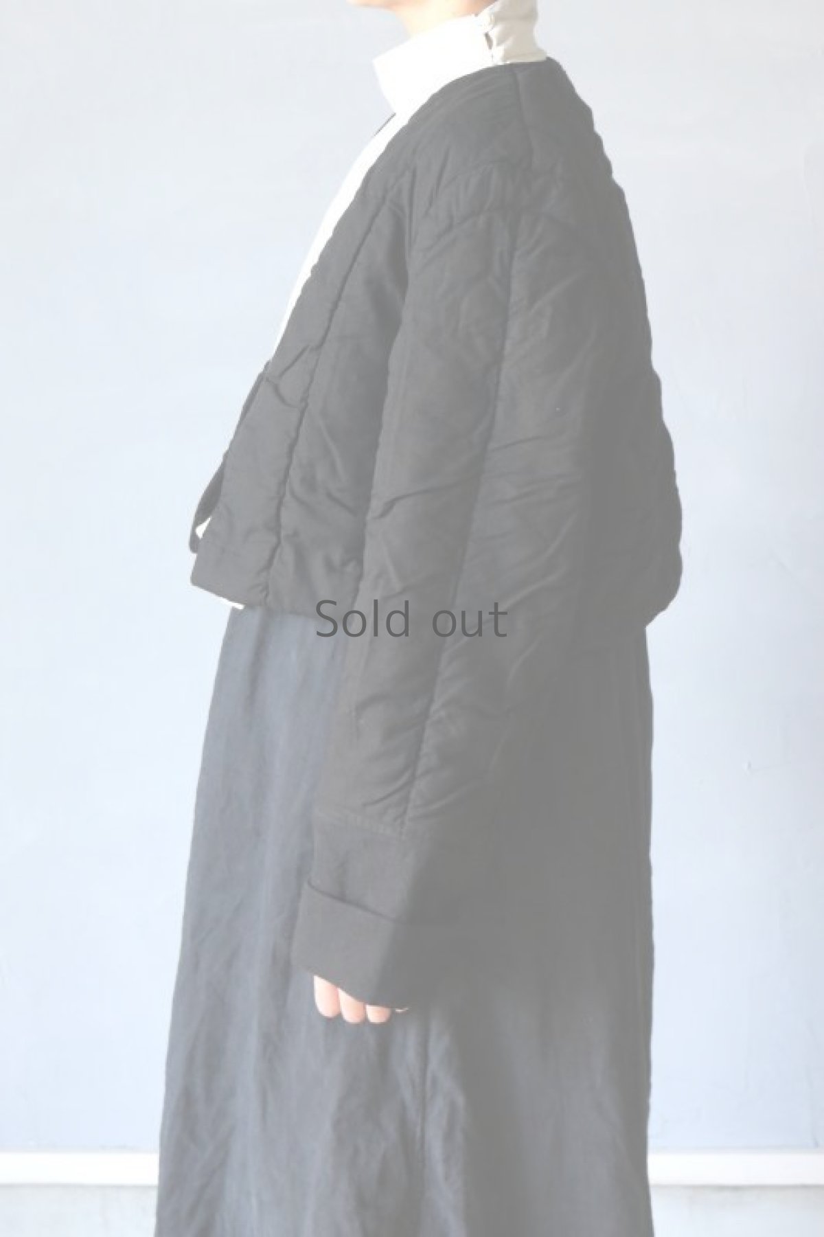 画像7: 【ササキチホ】ビンテージリメイク×染 キルティングジャケット（黒色 ） (7)