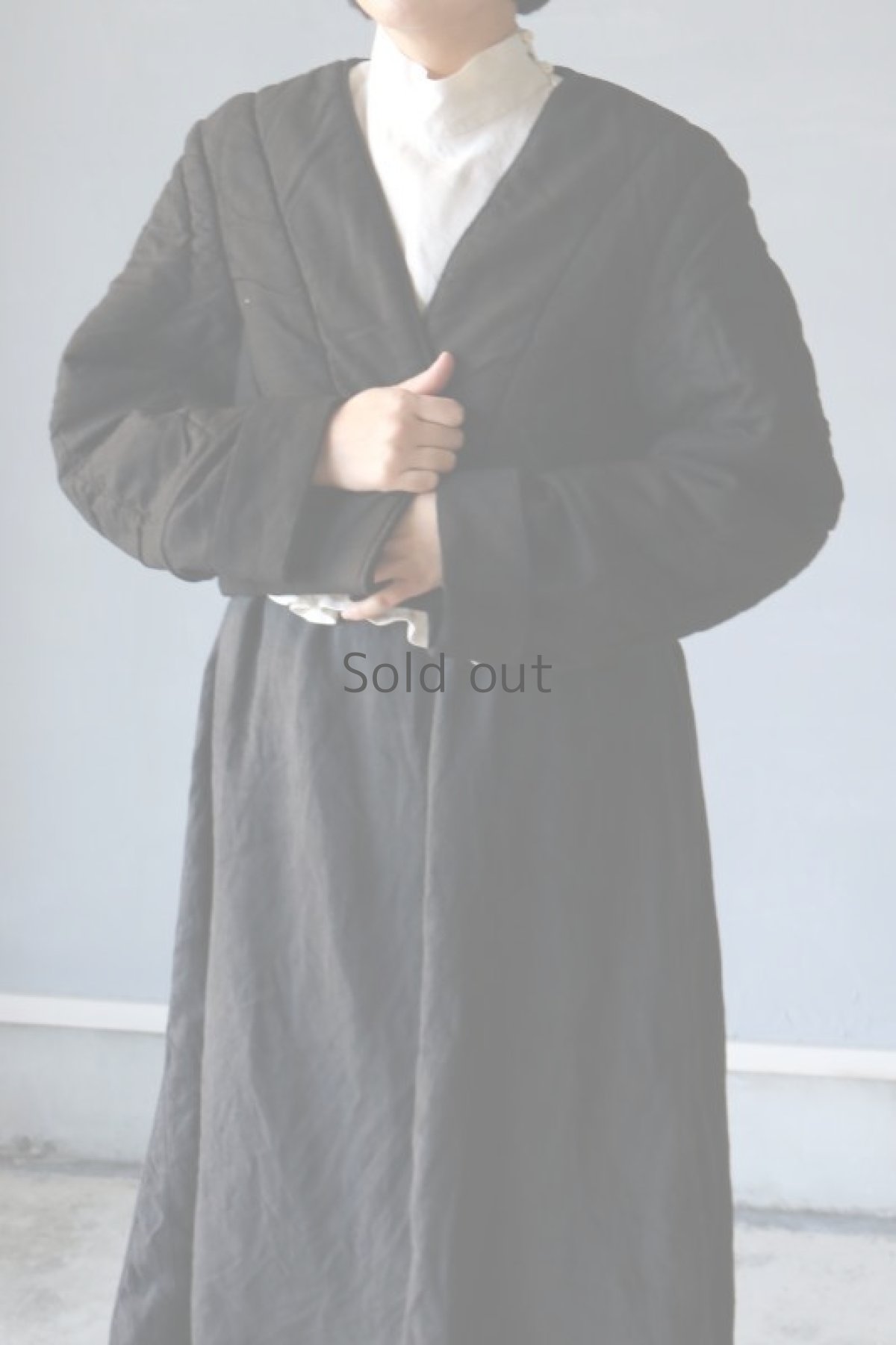 画像2: 【ササキチホ】ビンテージリメイク×染 キルティングジャケット（黒色 ） (2)