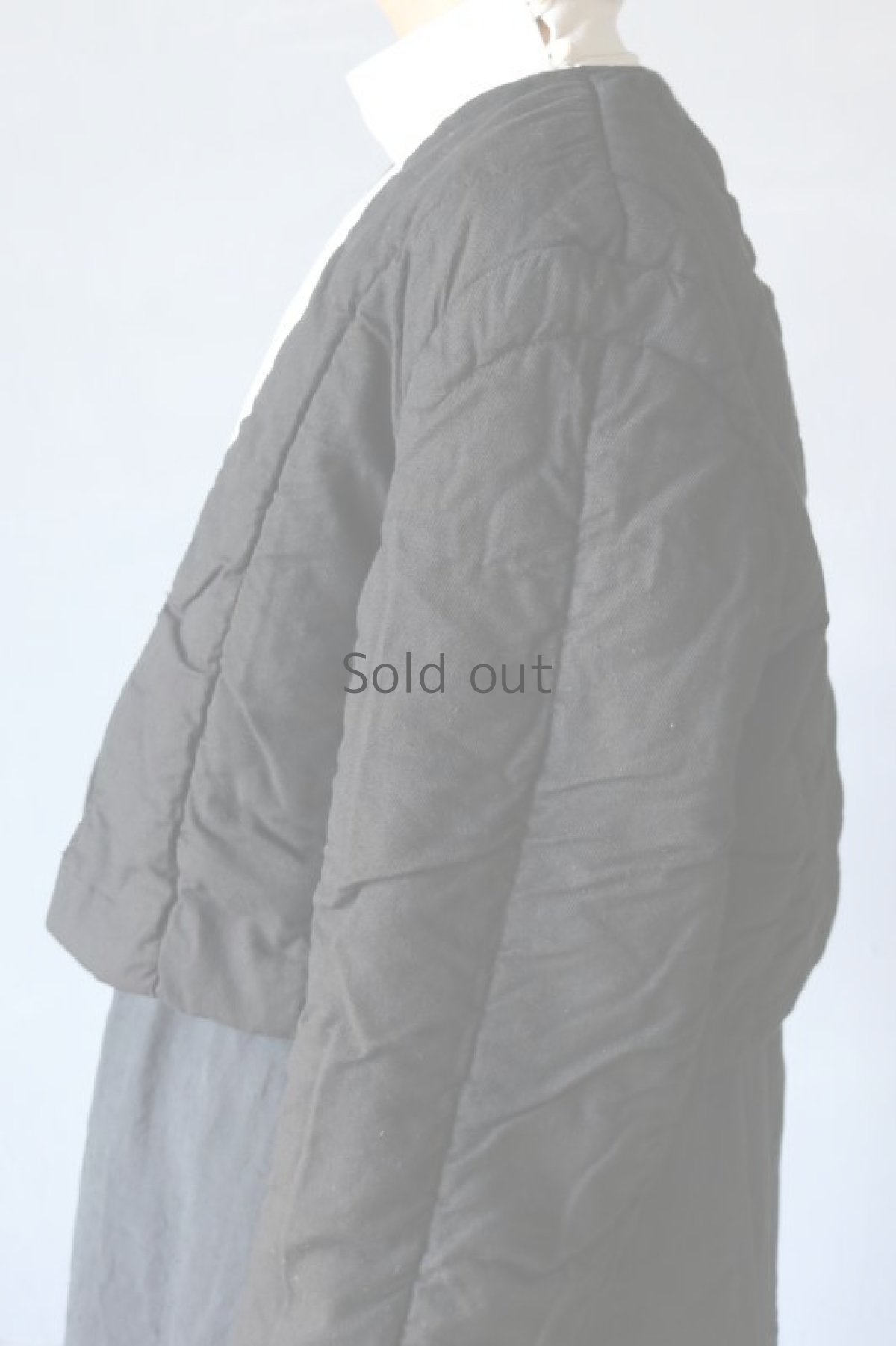 画像9: 【ササキチホ】ビンテージリメイク×染 キルティングジャケット（黒色 ） (9)