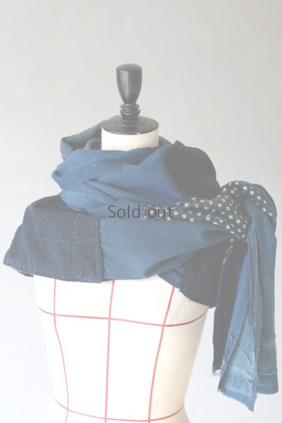 画像8: 【MITSUGU SASAKI】BORO古布　"NINJA"頭巾ショール (8)