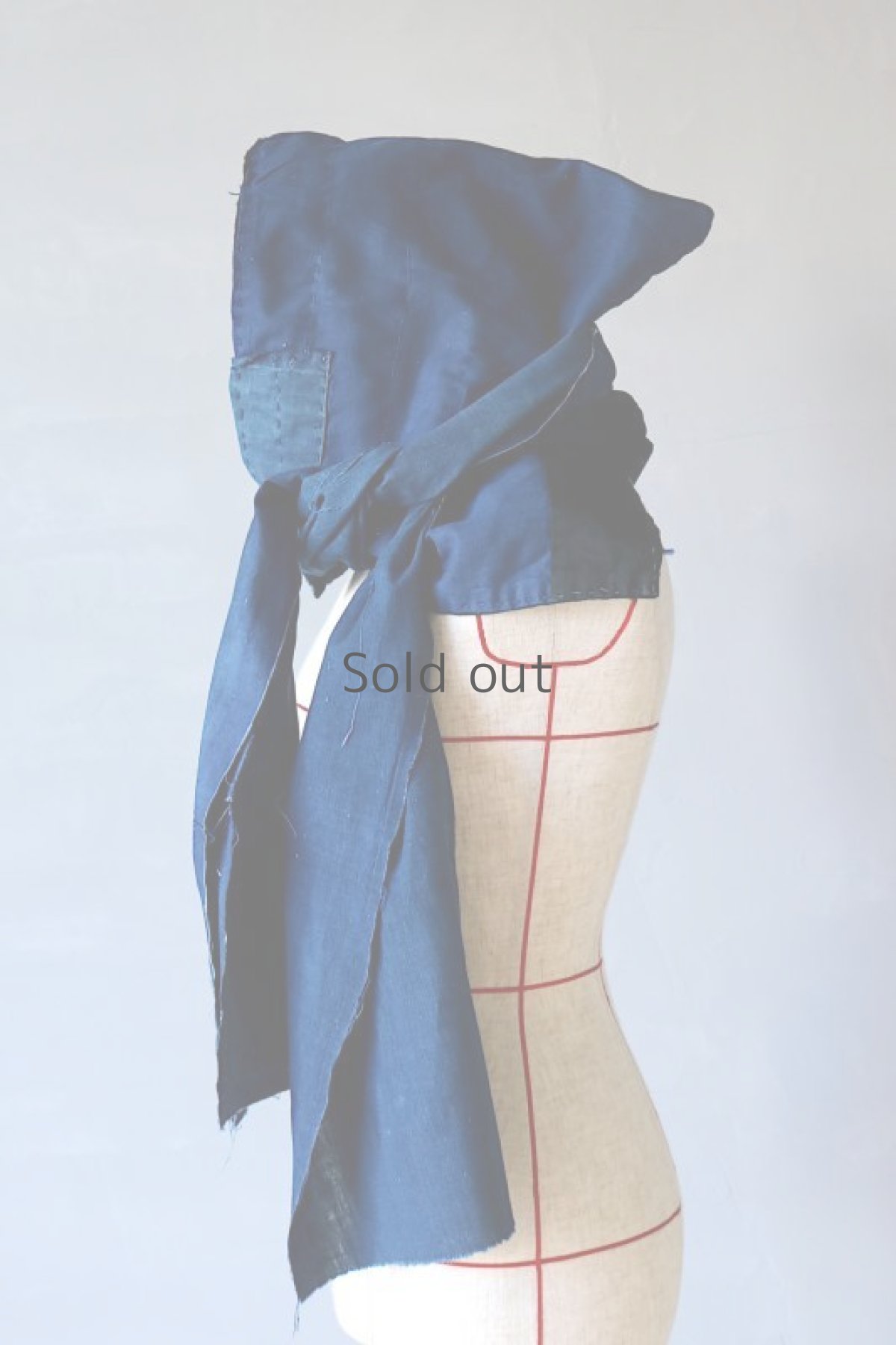 画像5: 【MITSUGU SASAKI】BORO古布　"NINJA"頭巾ショール (5)