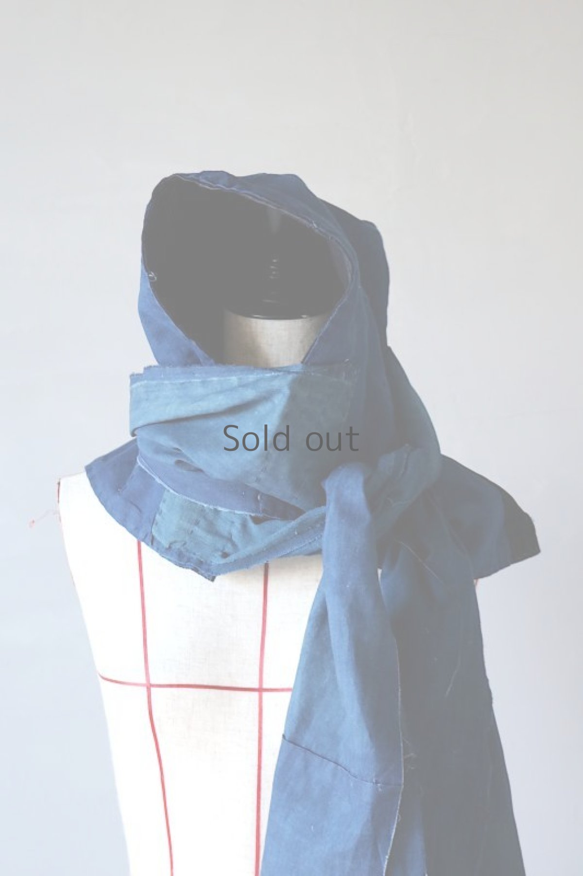 画像2: 【MITSUGU SASAKI】BORO古布　"NINJA"頭巾ショール (2)