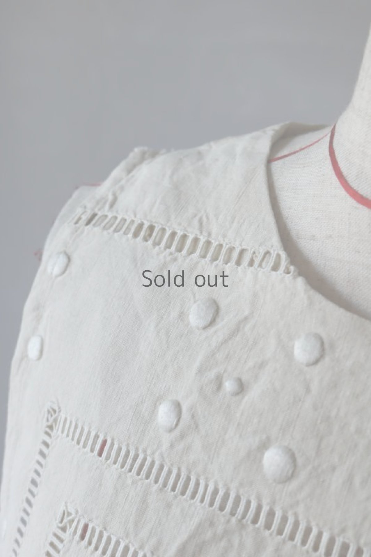 画像5: 【ササキチホ】アンティークリネン 胸飾り（生成り/蝶々） (5)