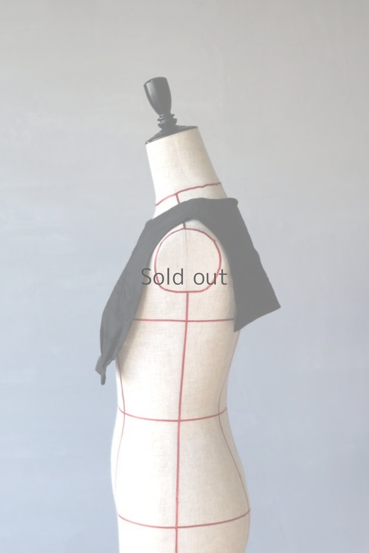 画像6: 【ササキチホ】アンティークコットン×染め 胸飾り（黒/前後装飾） (6)