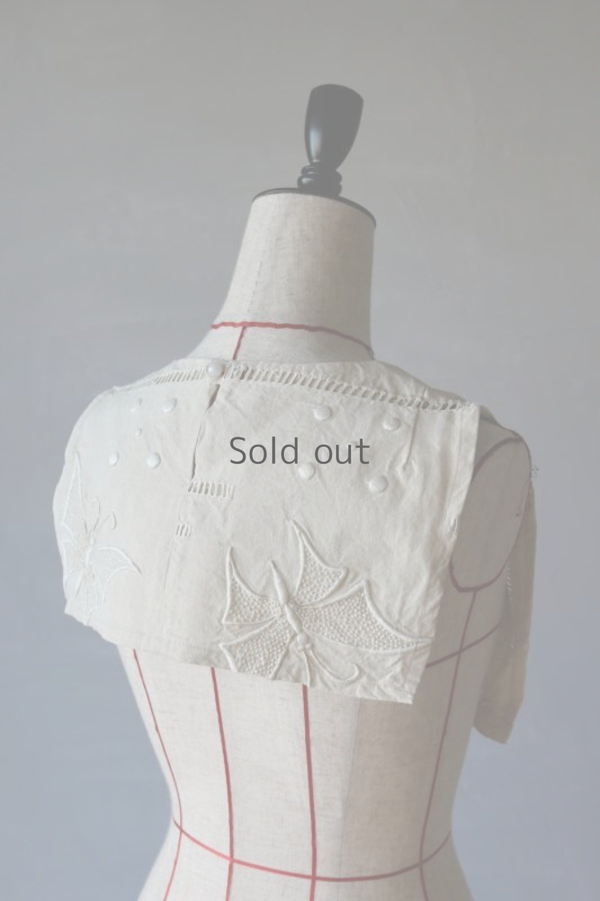 画像7: 【ササキチホ】アンティークリネン 胸飾り（生成り/蝶々） (7)