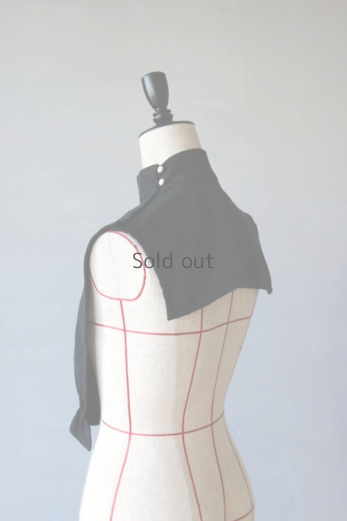 画像4: 【ササキチホ】アンティークコットン×染め 首衣（黒/織模様） (4)