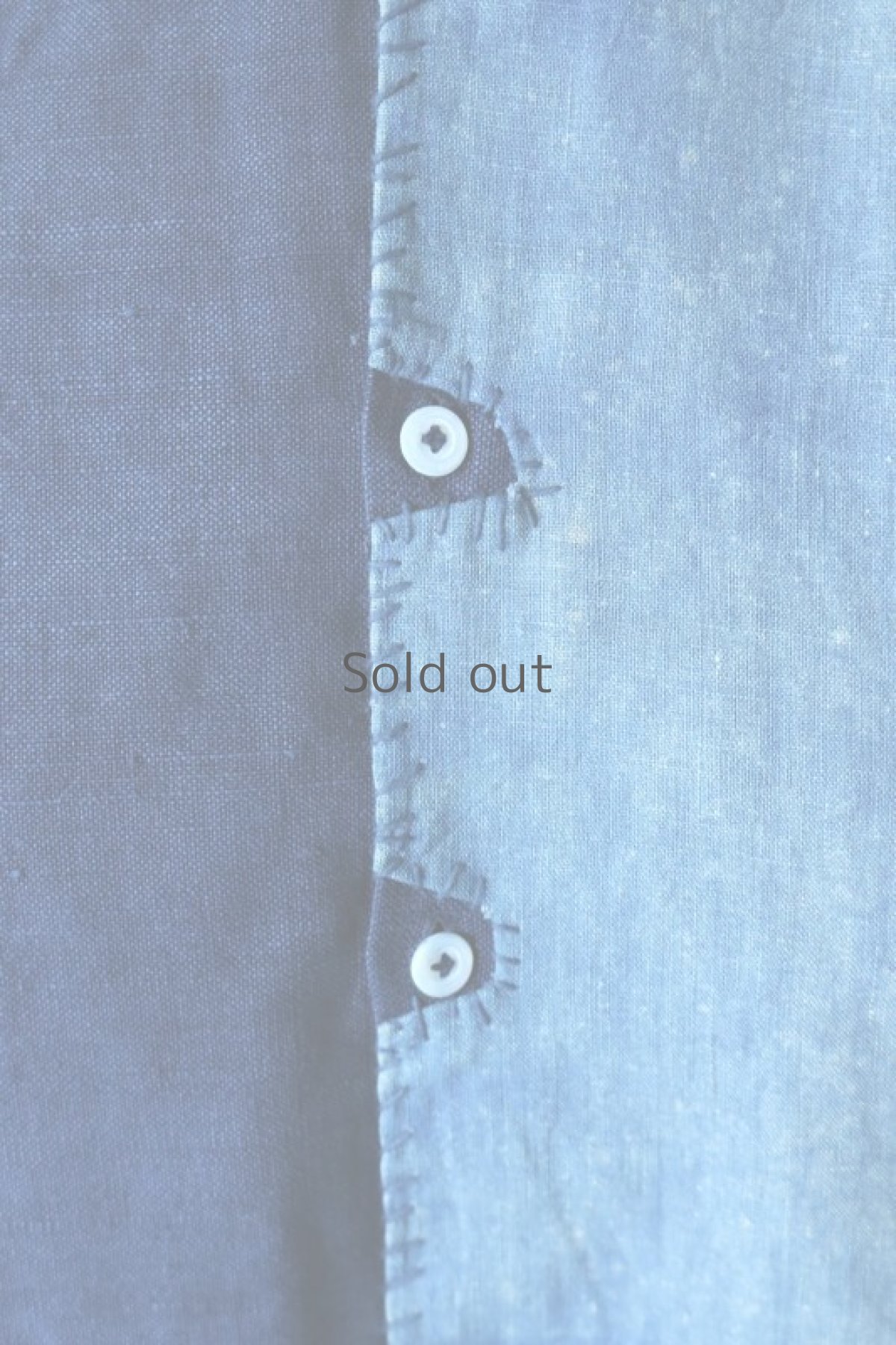 画像5: 【MITSUGU SASAKI】アンティークリネン×染め×古布　パッチワークボロスモックシャツ （紺染め） (5)