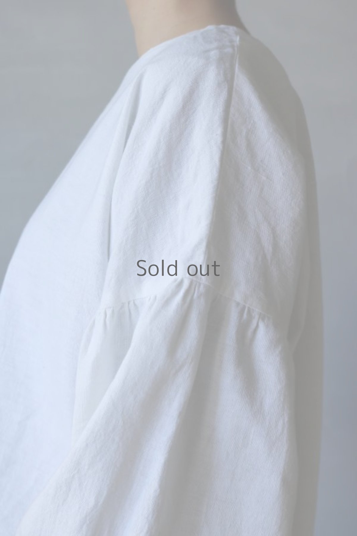 画像9: 【ササキチホ】アンティークコットンリネン　ロングカフスブラウス（白色） (9)