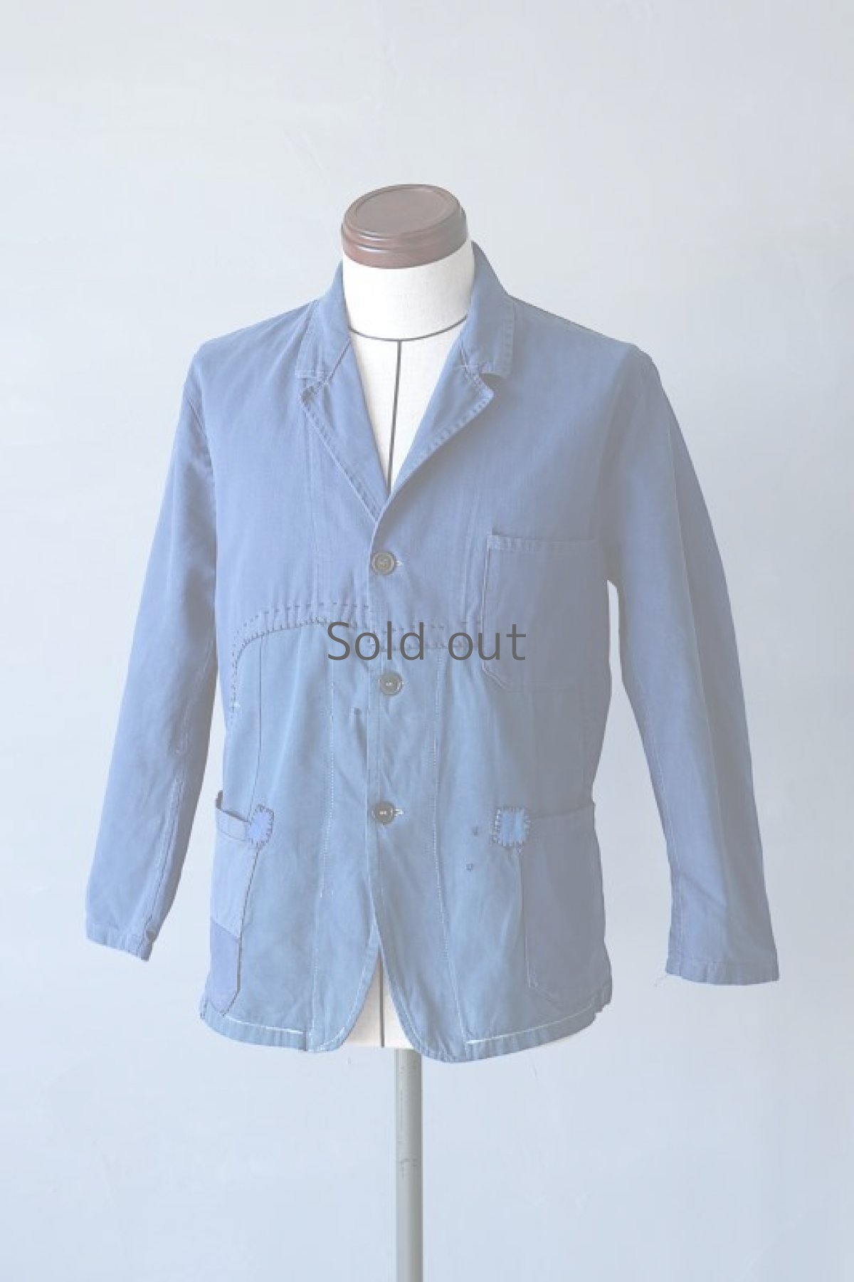 画像2: 【MITSUGU SASAKI】ビンテージリメイク　パッチワーク　ワークジャケット(ノッチドラペル) (2)