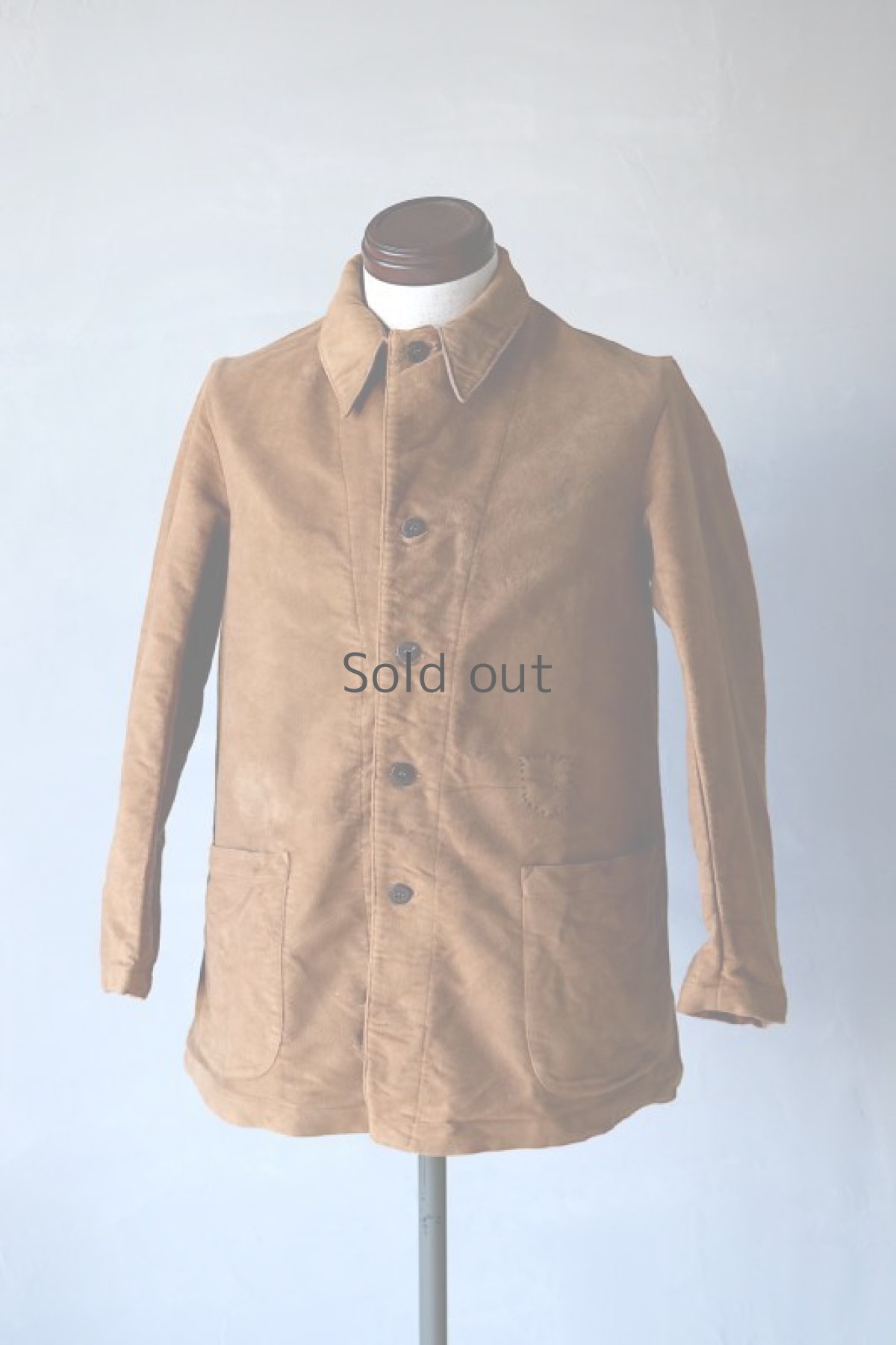 画像2: 【イタリア】1960年代　ブラウン　ホスピタルワークジャケット(イタリアンモールスキン) (2)