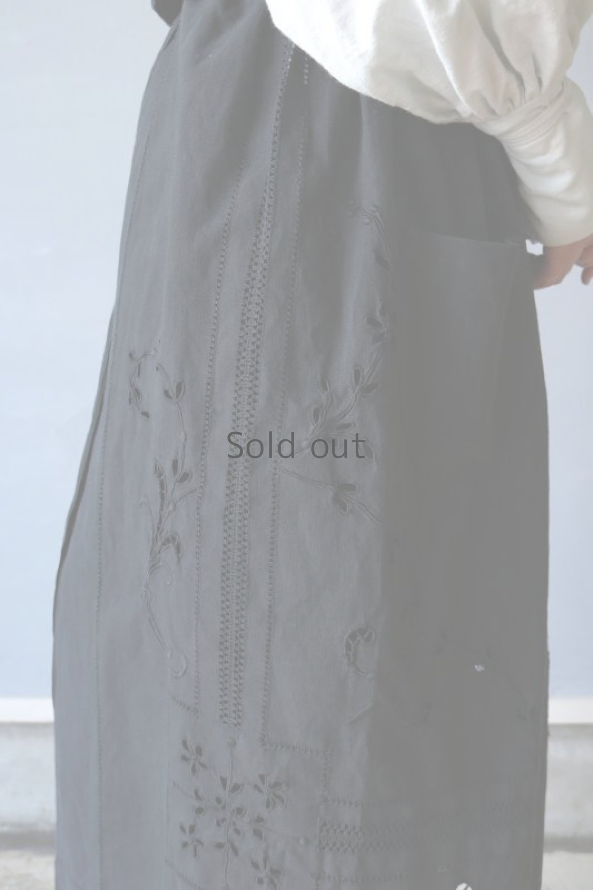 画像13: 【ササキチホ】アンティークリネン×染め　セットアップエプロン（黒） (13)